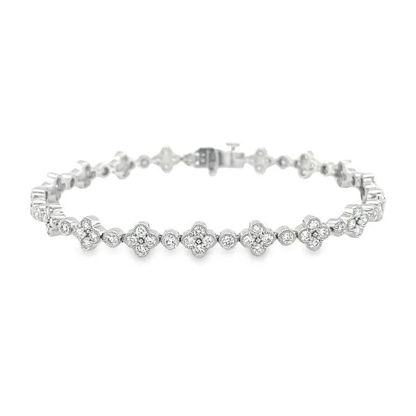 2.50CT Clover Diamond Bracelet White Gold