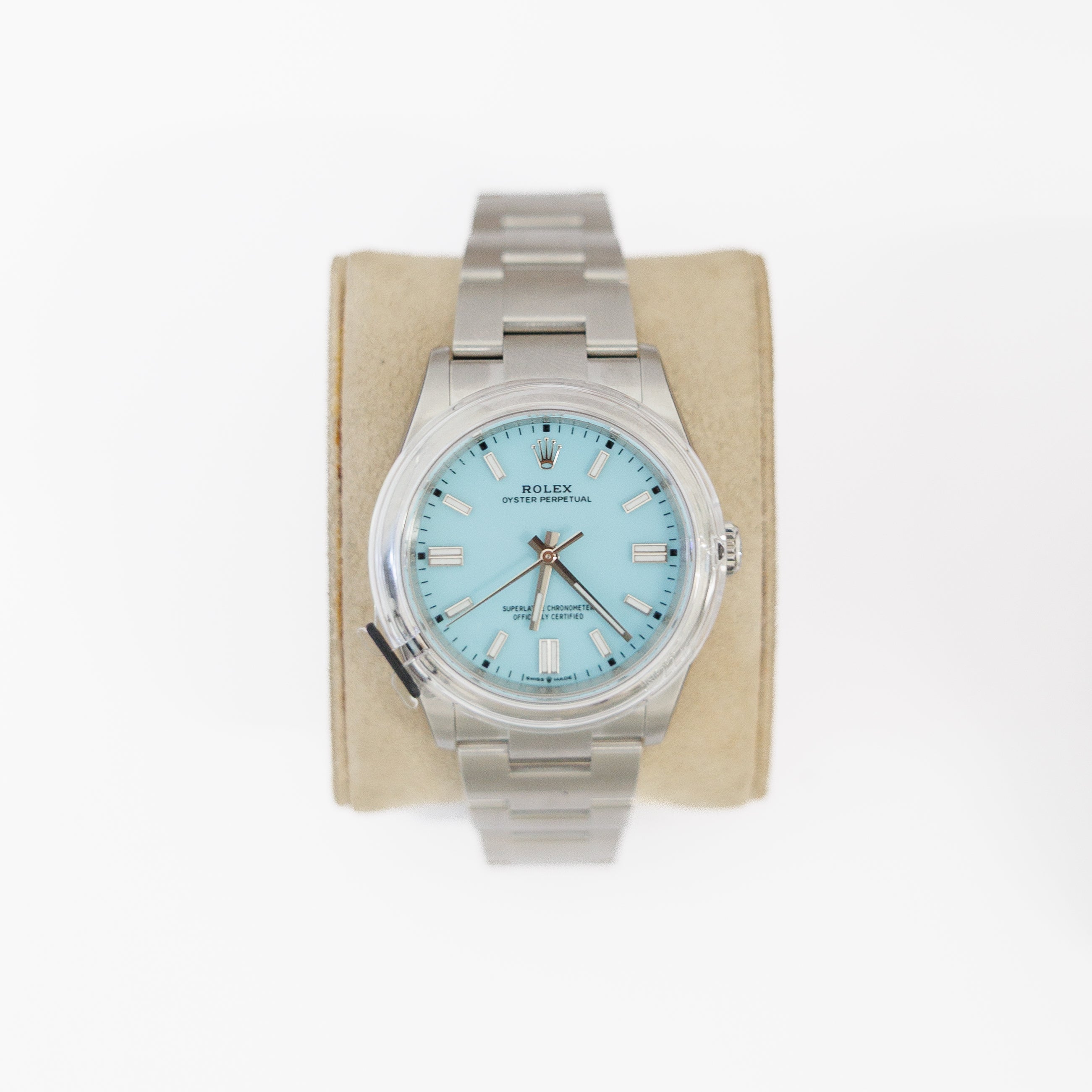 Rolex Oyster Perpetual 36MM Stainless Steel Tiffany Blue Dial Ref 126000 Complete Set 2024