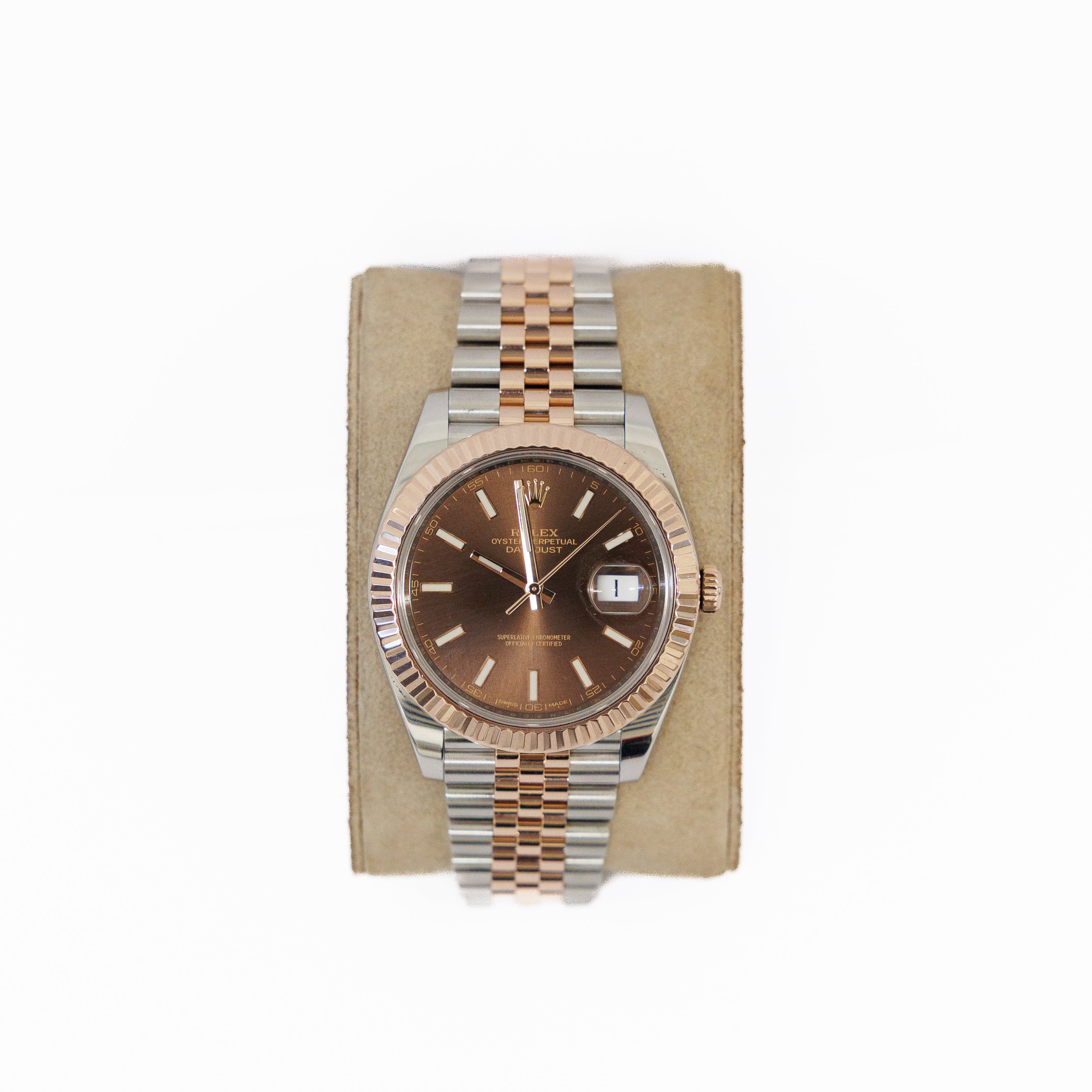 Rolex Datejust 41mm 18KT Rose Gold/Stainless Steel Chocolate Dial Ref 126331