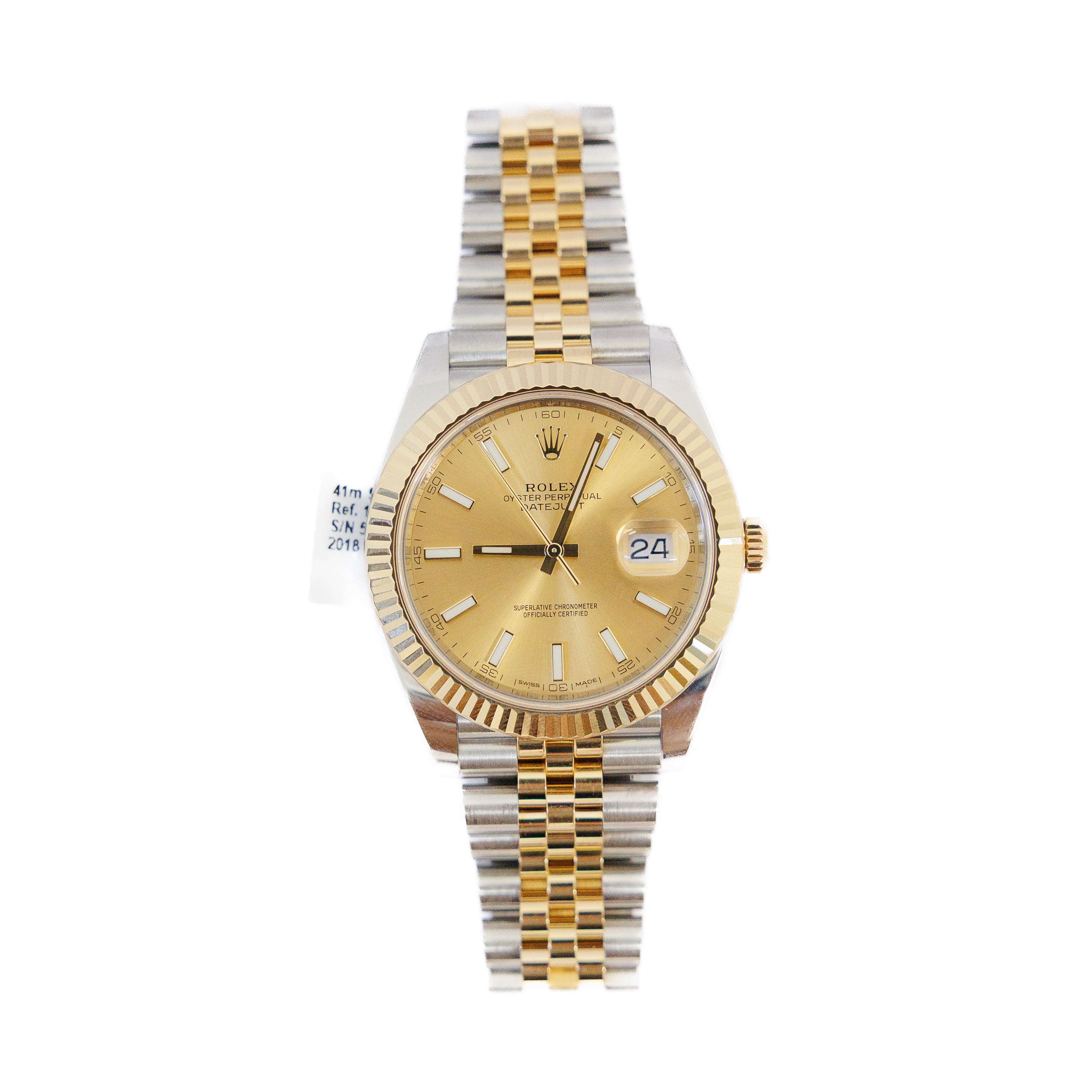 Rolex Datejust 41mm 18KT Yellow Gold/Stainless Steel Ref 126333 w/ Card 2018