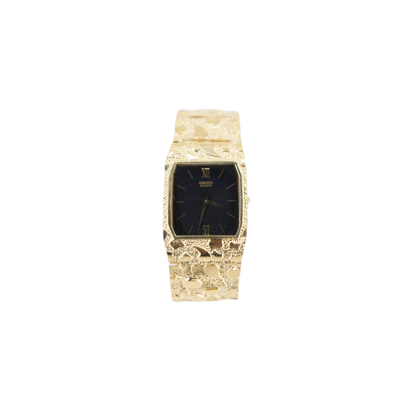 Vintage Seiko 14K Yellow Gold Nugget Watch 26mm