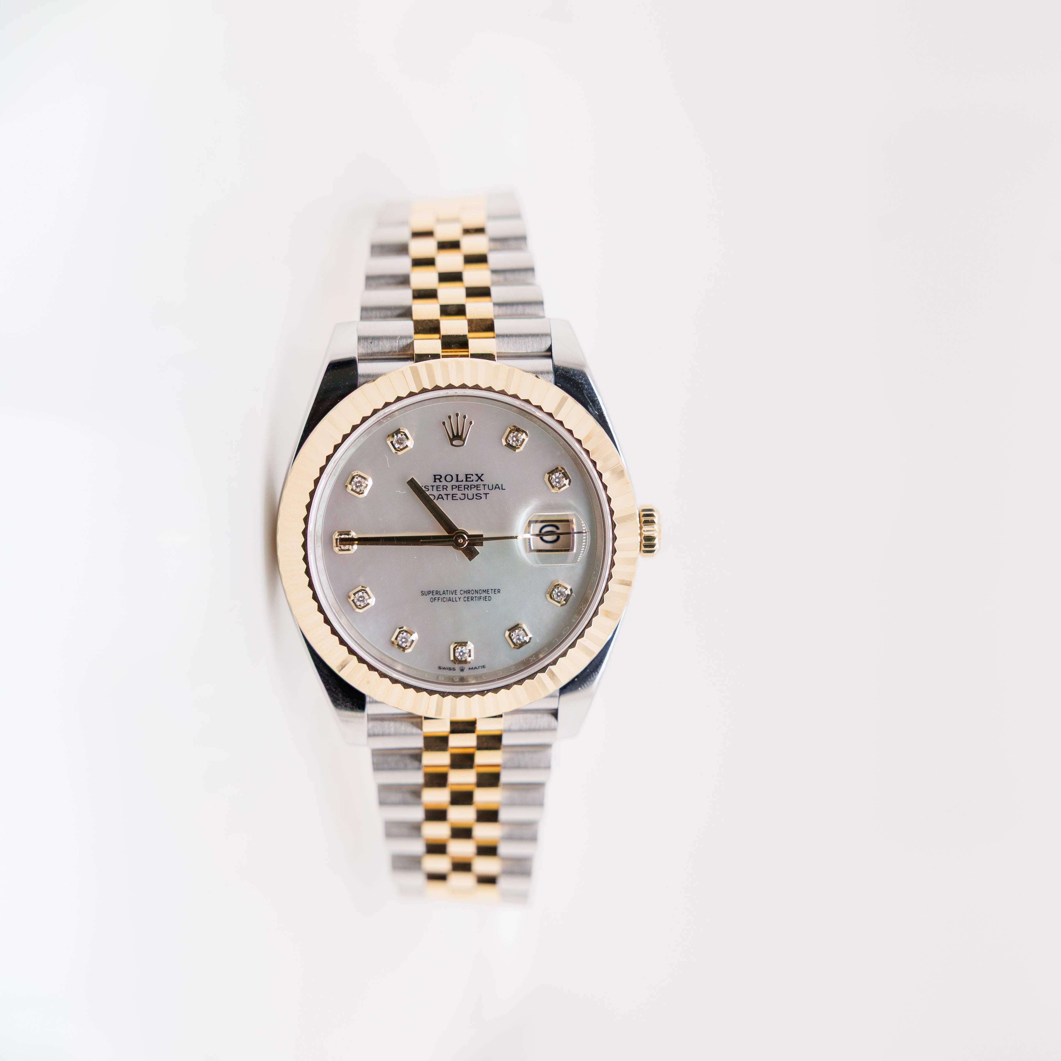 Rolex Datejust 41 Mother of Pearl Diamond Dial 126333 Used Jubilee Bracelet