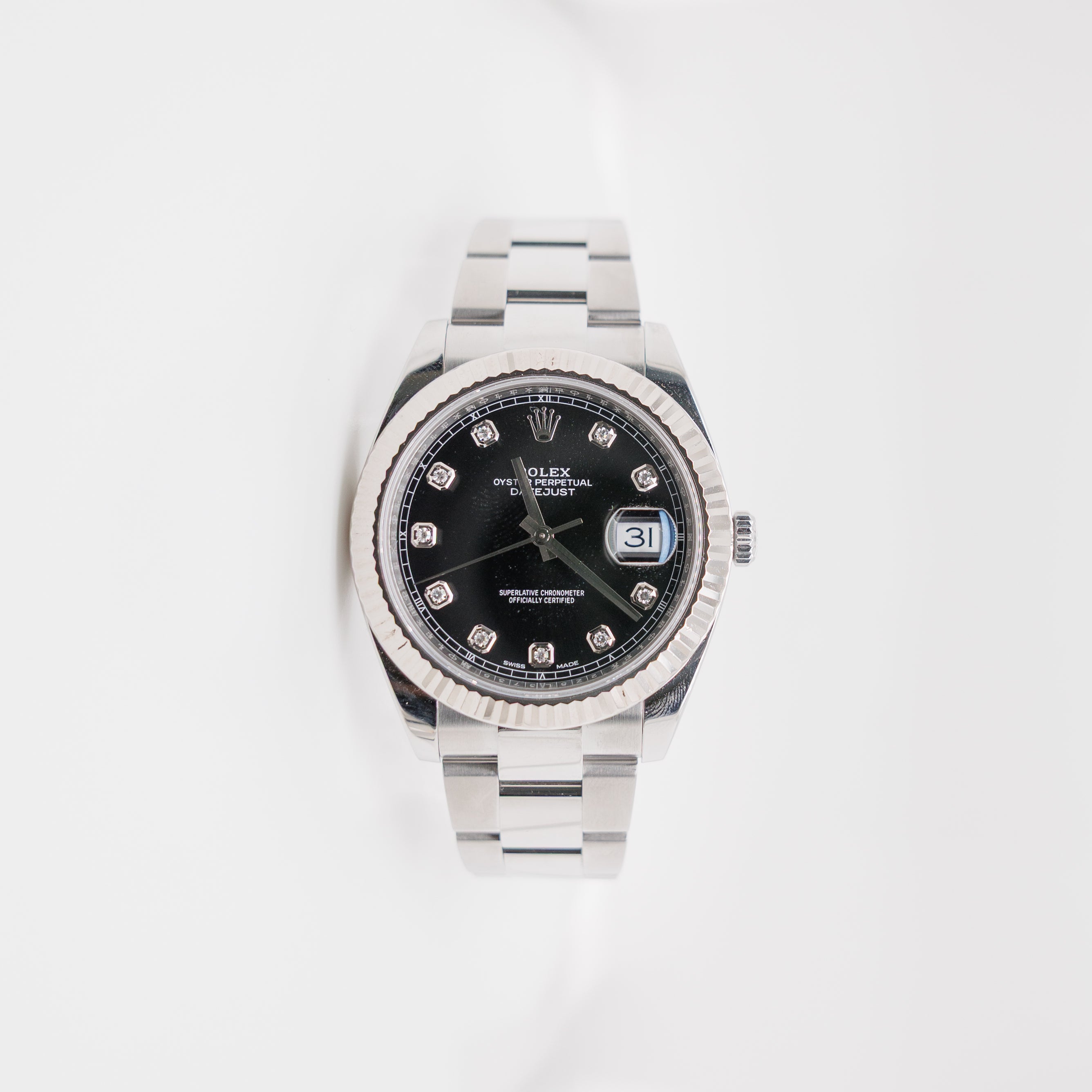 Rolex Datejust 41 Ref 126334 Stainless Steel Black Diamond Dial Used