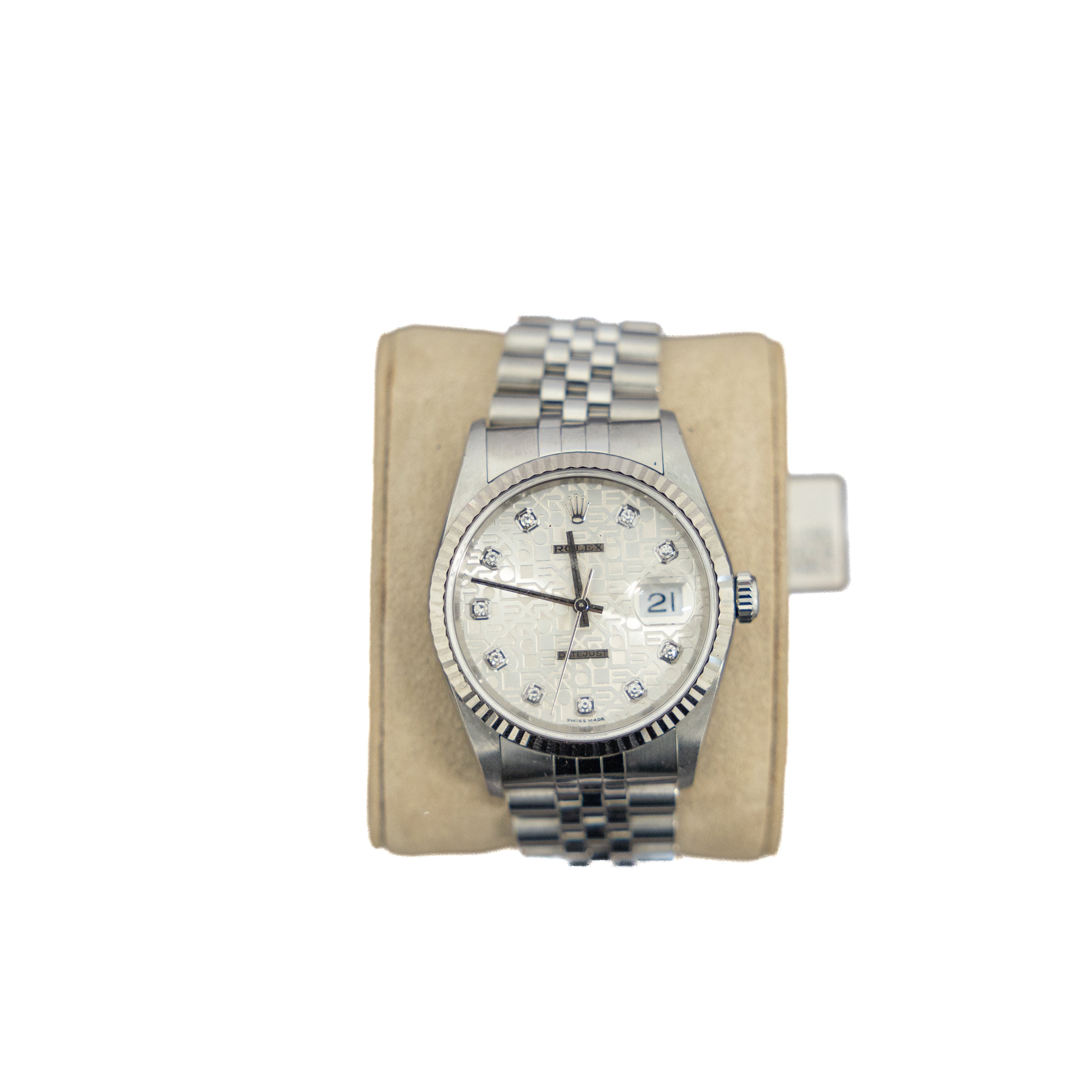 Rolex DateJust 36MM Stainless Steel White Rolex Jubilee Dial 16234 w/ Open Card