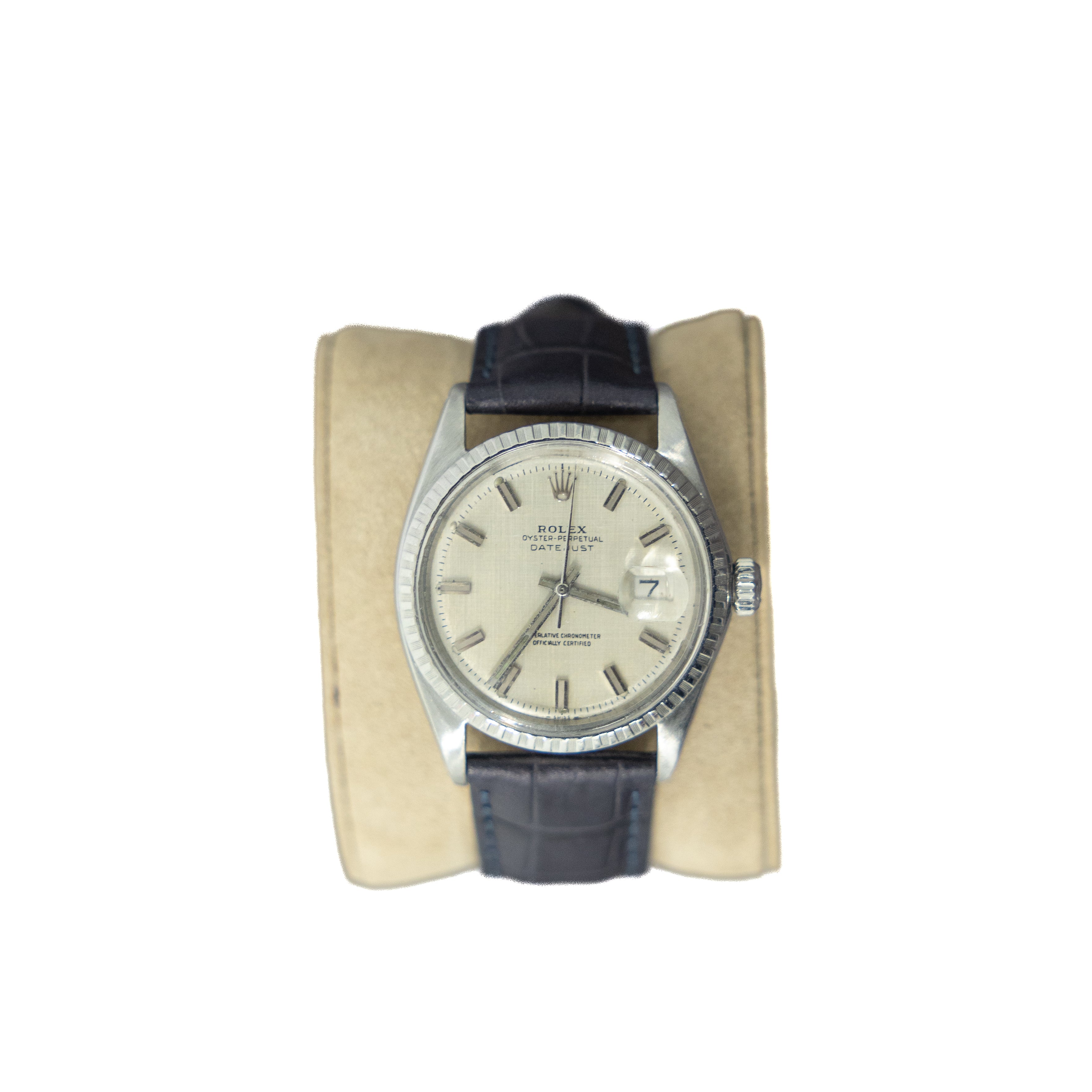 Rolex DateJust 36MM Stainless Steel Blue Leather Strap 1603