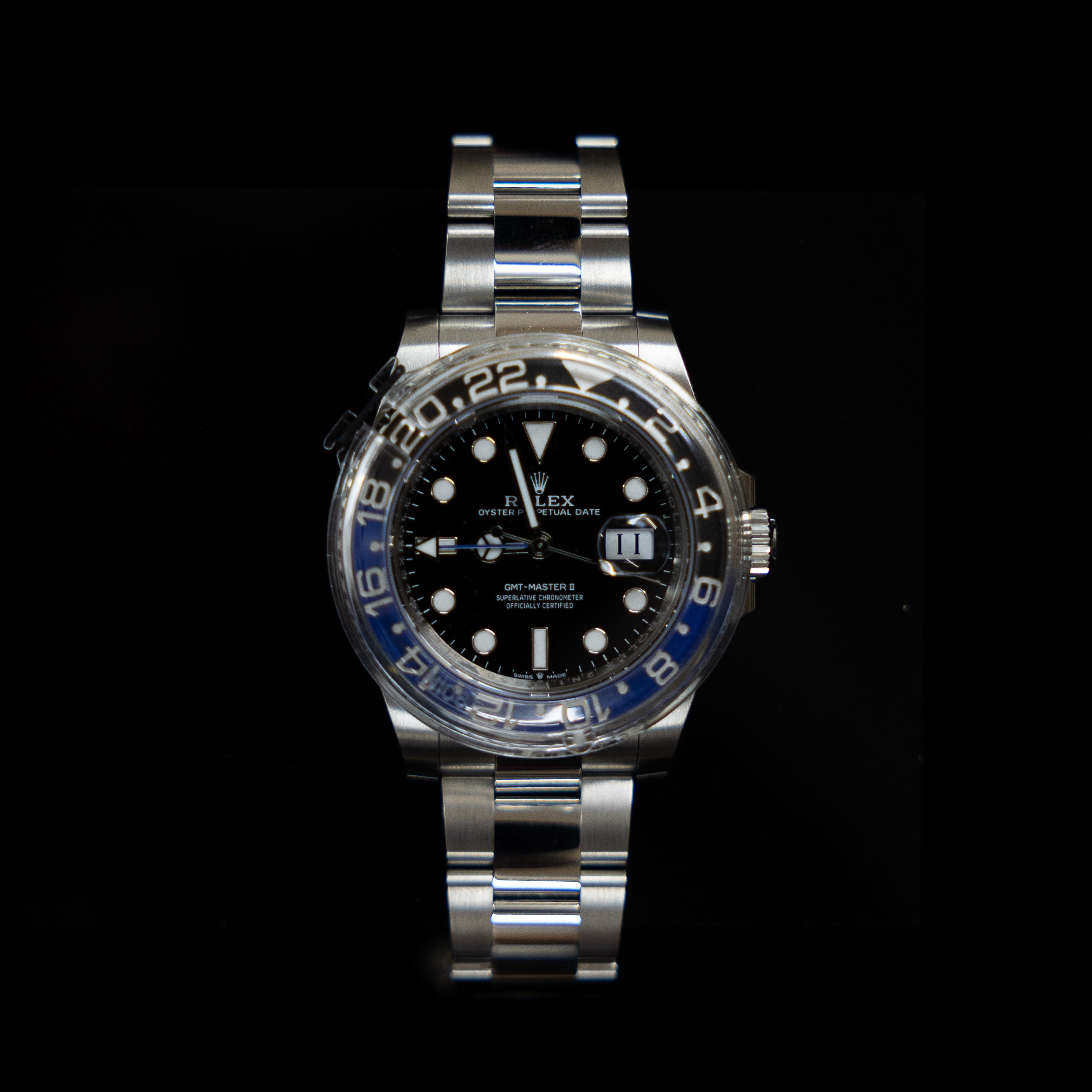 Rolex GMT-Master II “Batman” Stainless Steel Black & Blue Cerachrom Bezel 40mm Ref. 126710BLNR Complete Set