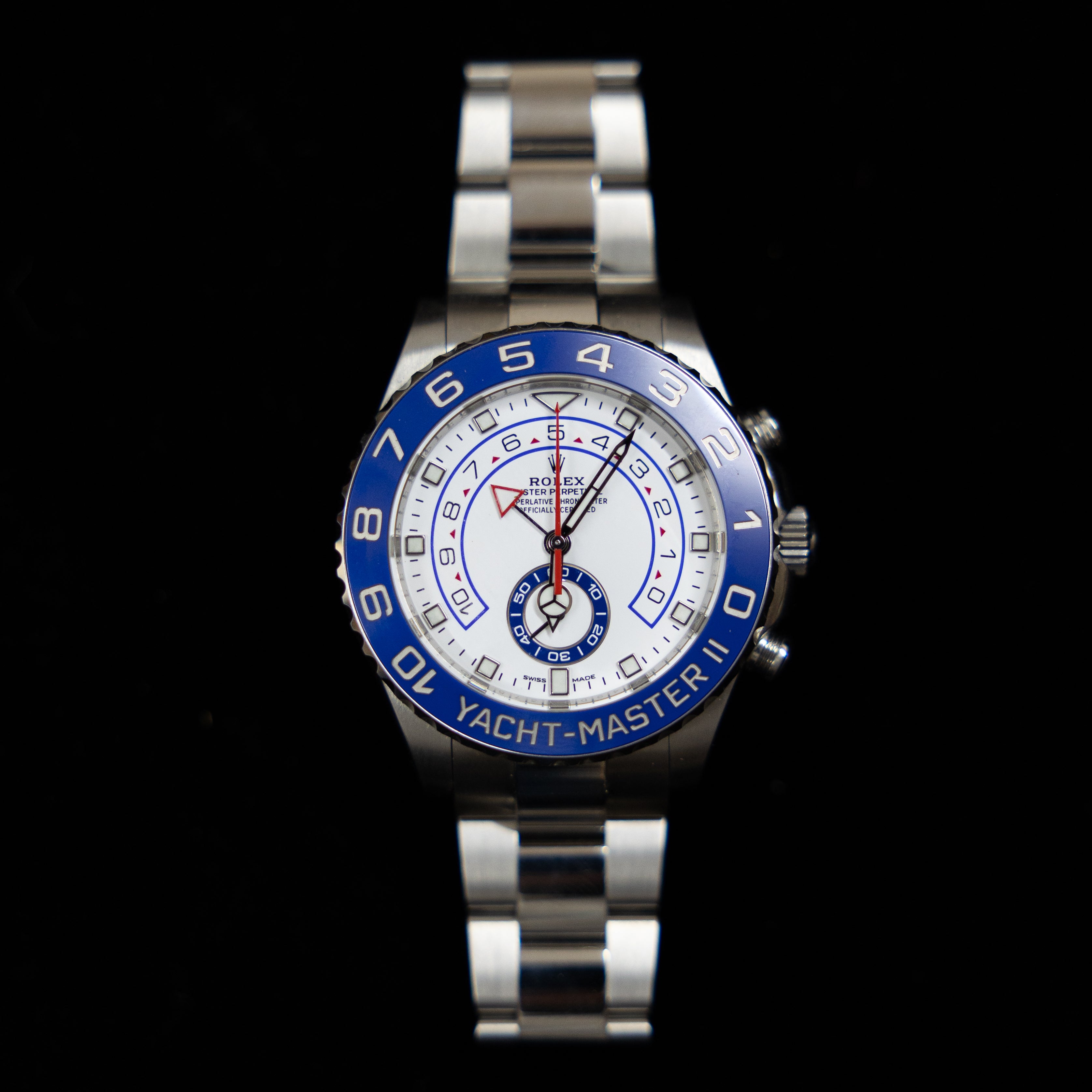 Rolex Yacht-Master II Stainless Steel Blue Ceramic Bezel 44mm Regatta Chronograph Ref. 116680 Card 2022
