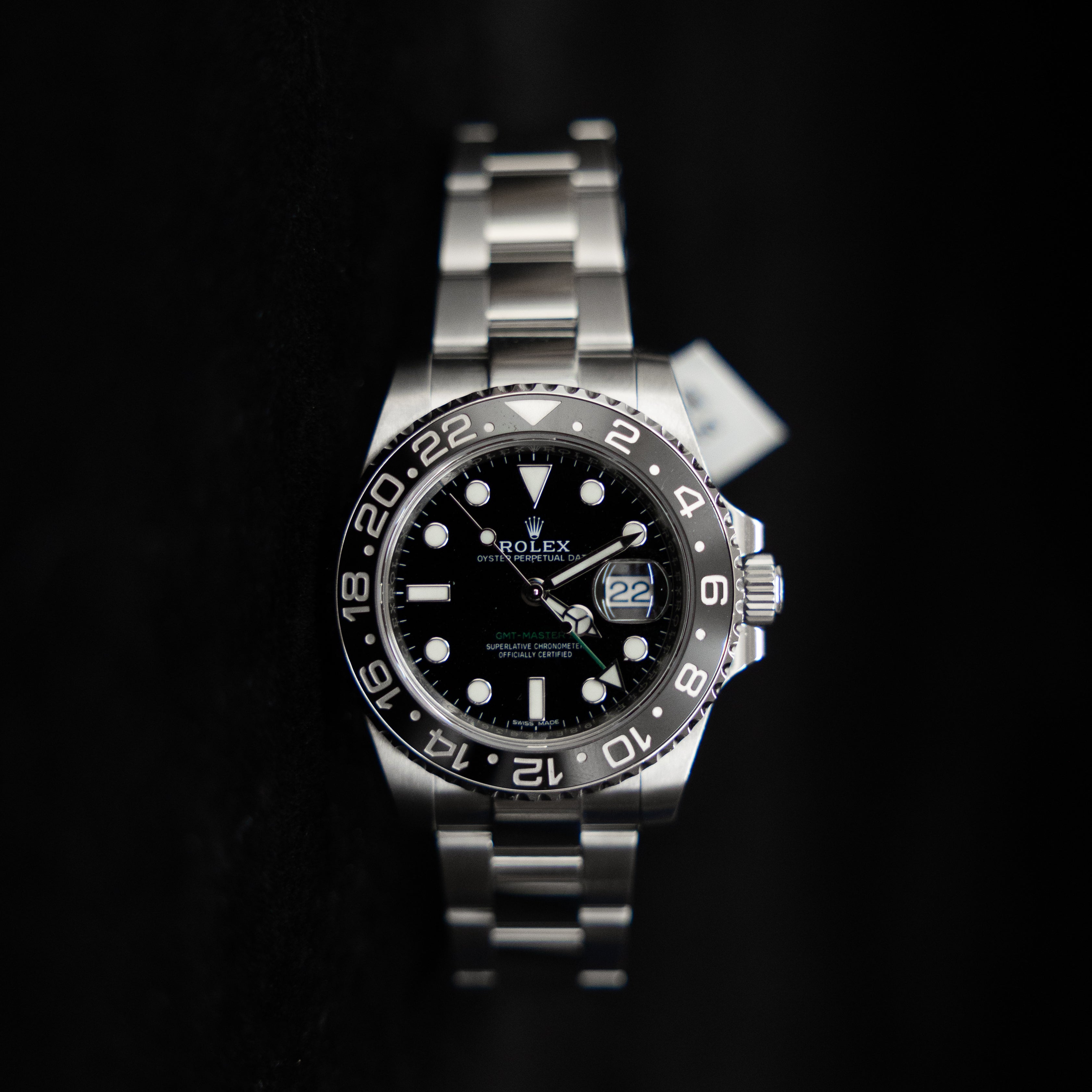 Rolex GMT-Master II Stainless Steel Black Ceramic Bezel 40mm Ref. 116710LN Box & Card