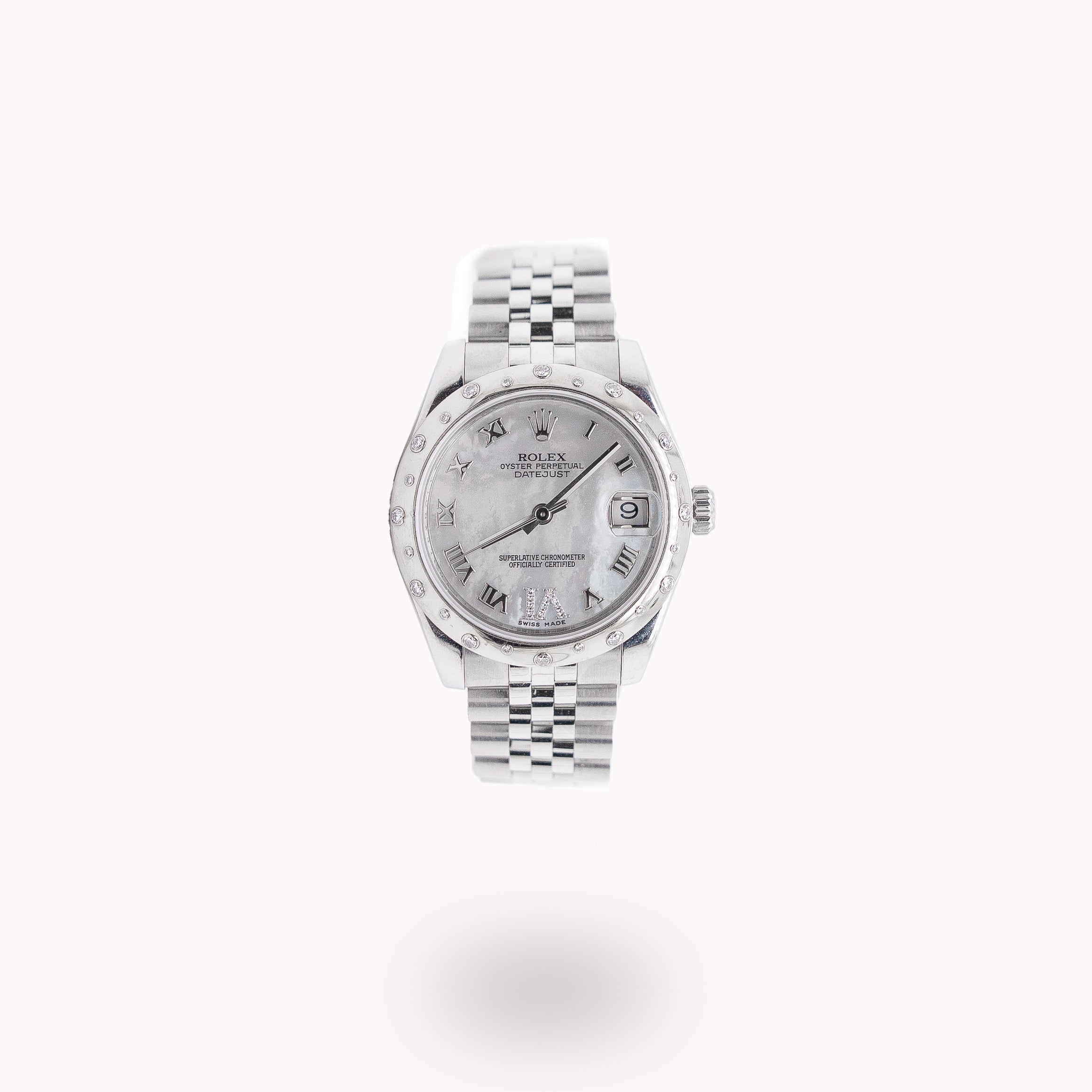 Rolex Datejust 31MM 178344 Stainless Steel Starlight Diamond Bezel Mother of Pearl Roman Dial
