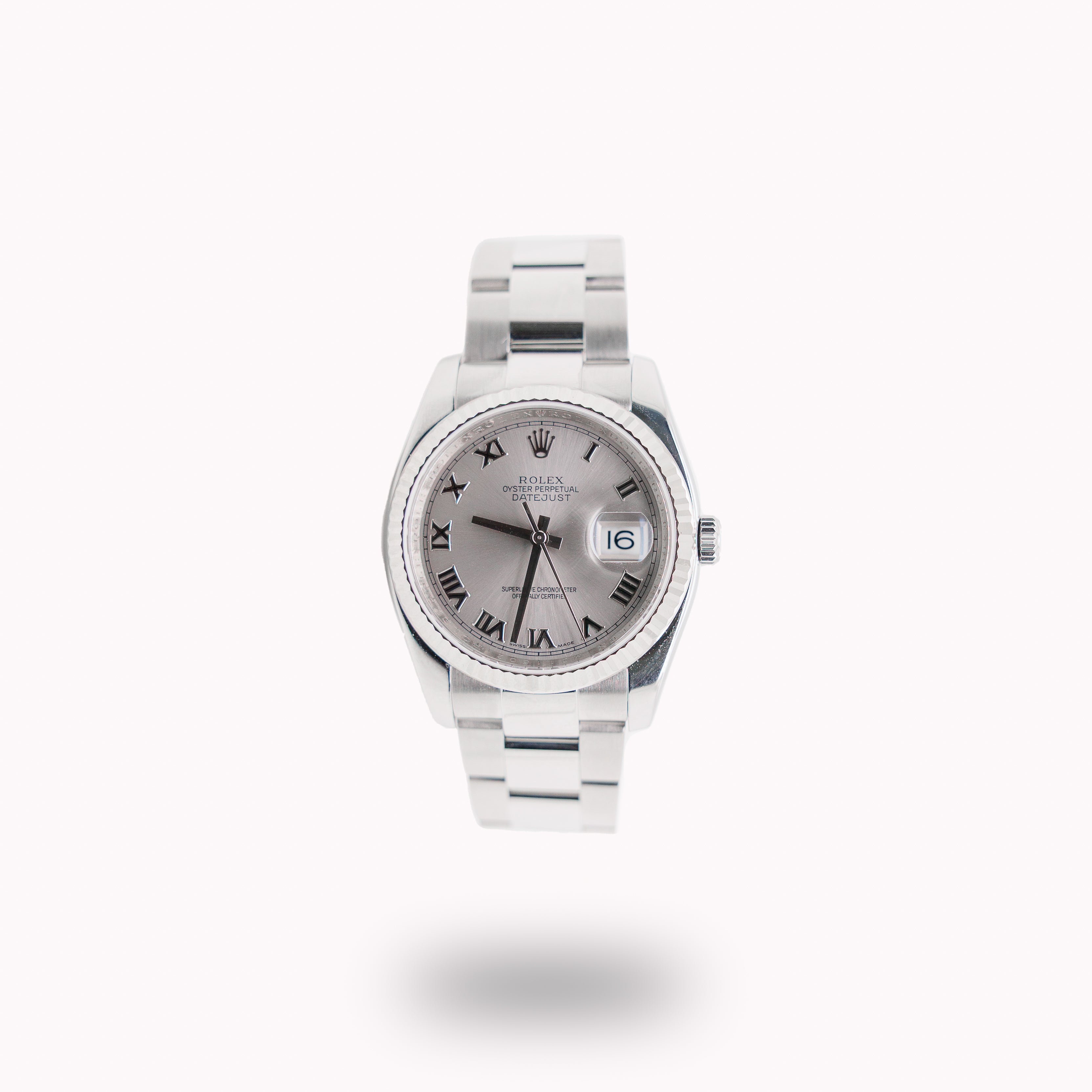 Rolex Datejust 36 Ref 16234 Stainless Steel Silver Roman Dial Used