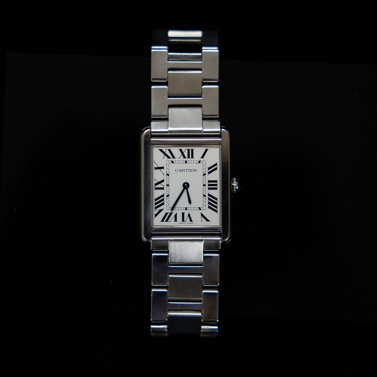 Cartier Watch Tank Solo LM Rectangular Silver Dial SS Quartz Analog Cartier Tank Solo 27x34mm Steel Silver Dial Men main image 2