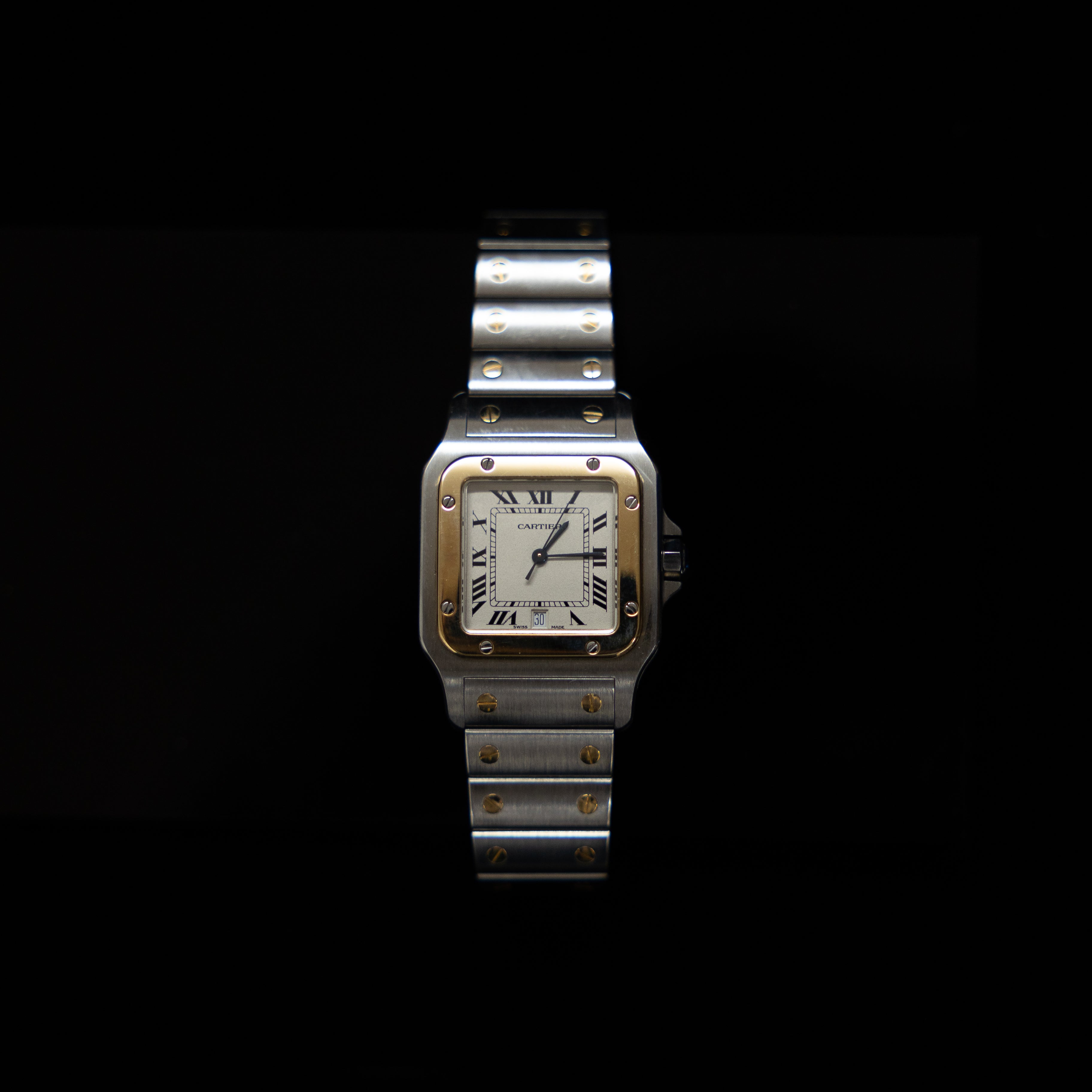 Cartier Santos Galbée Two-Tone Stainless Steel & 18K Yellow Gold 29mm Date Ref. 187901
