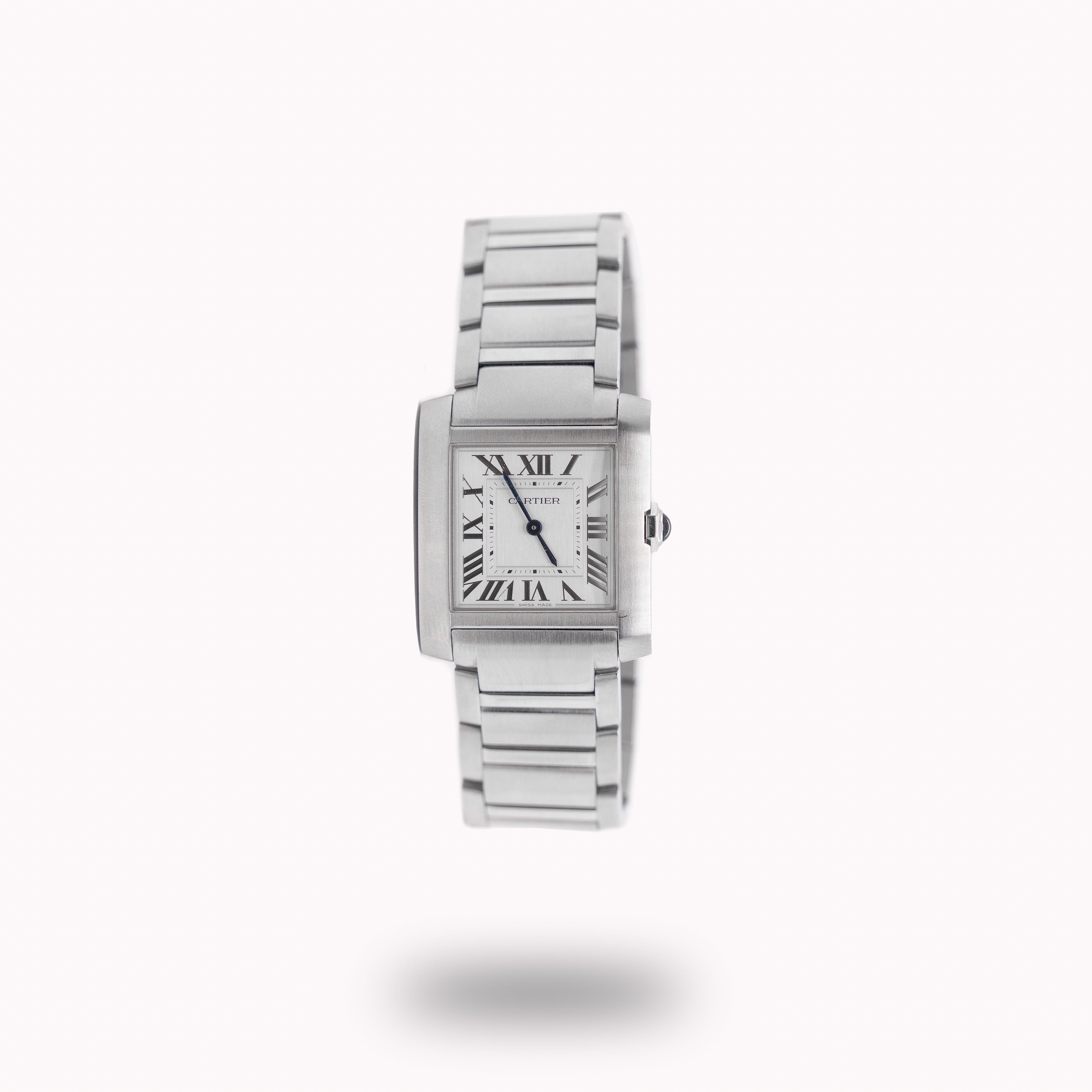 Cartier Tank Française 4476 Stainless Steel White Roman Dial Midsize