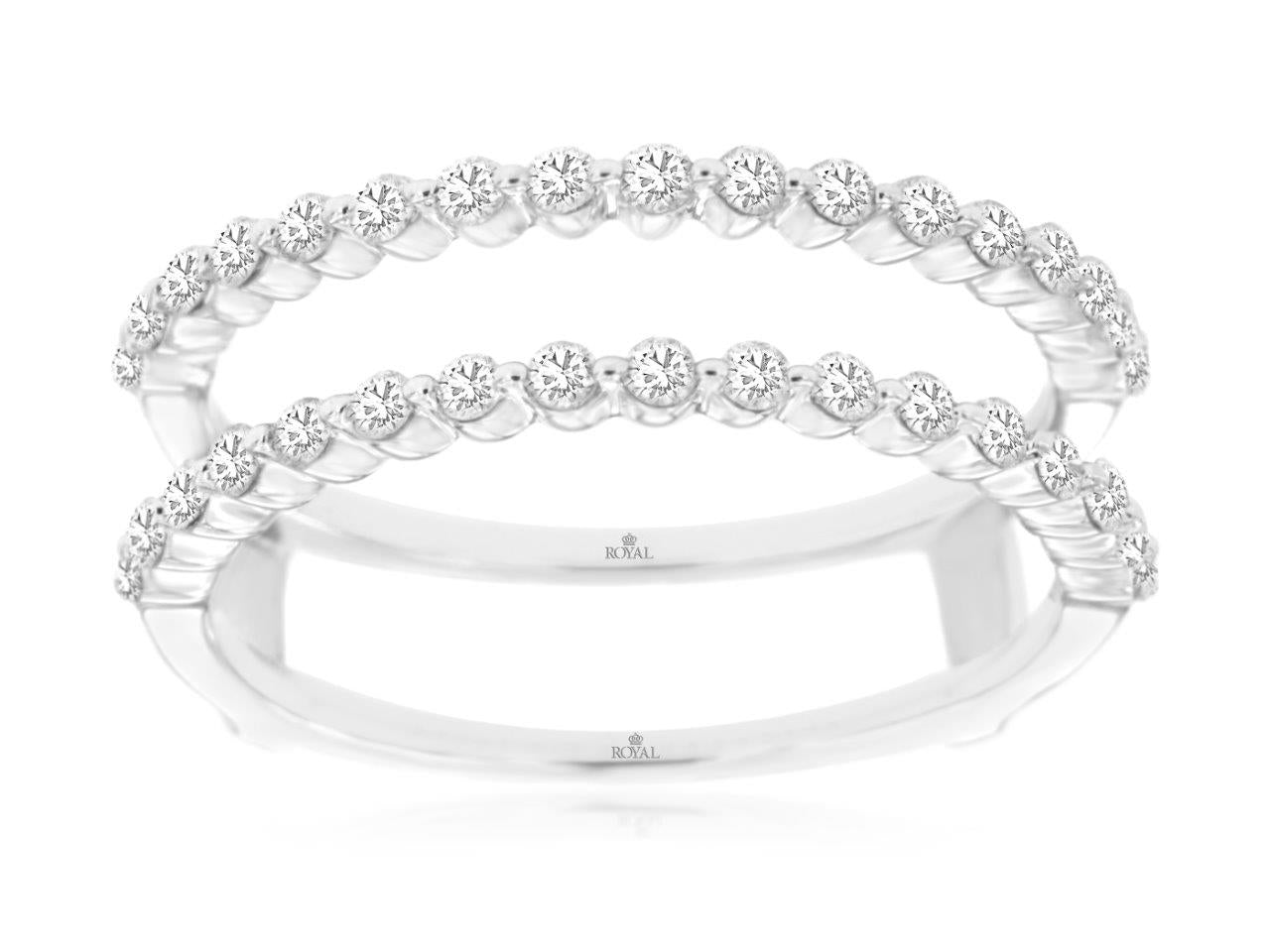 Natural Diamond Ring Jacket 14kt White gold