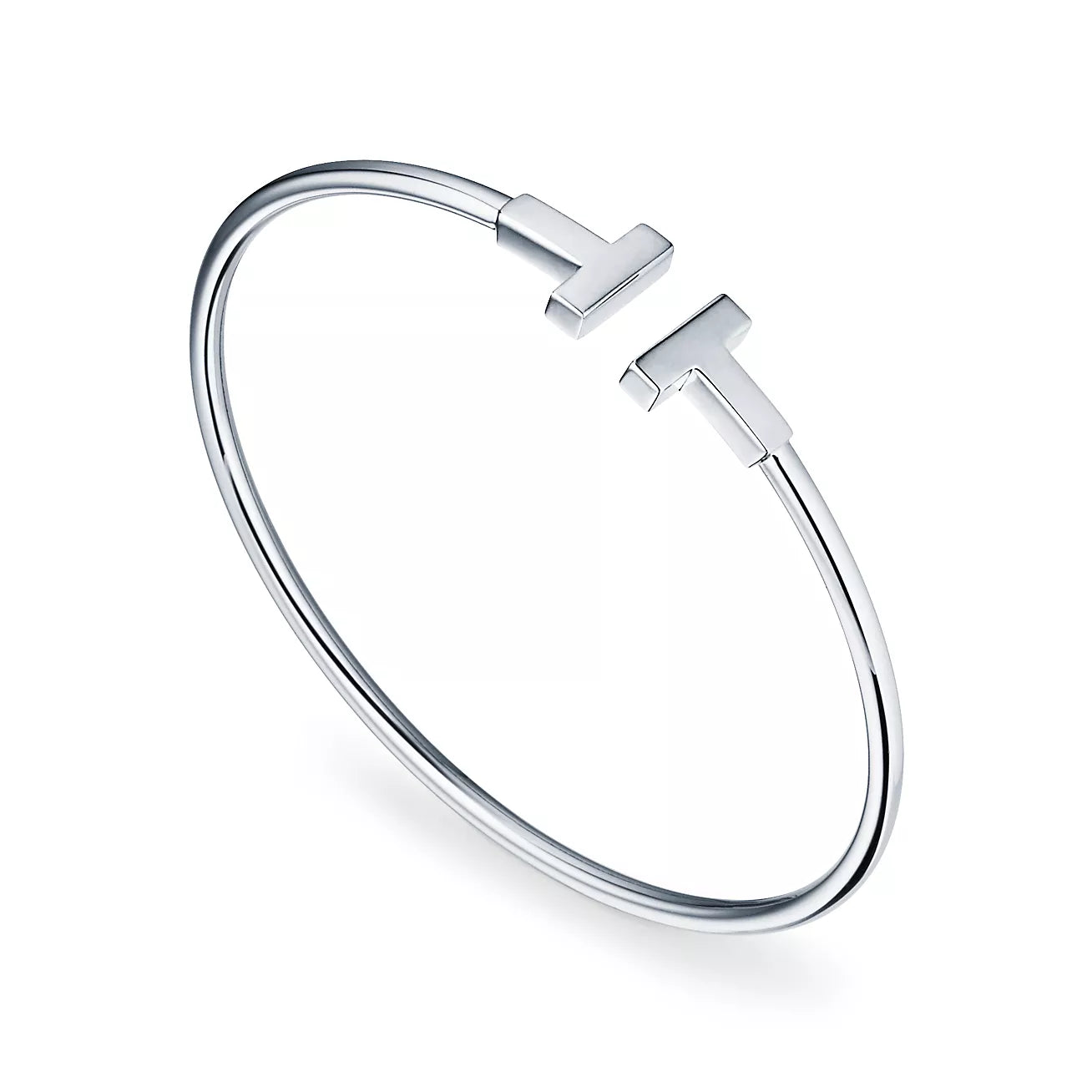 Tiffany & Co T Wire Bangle in 18kt White Gold