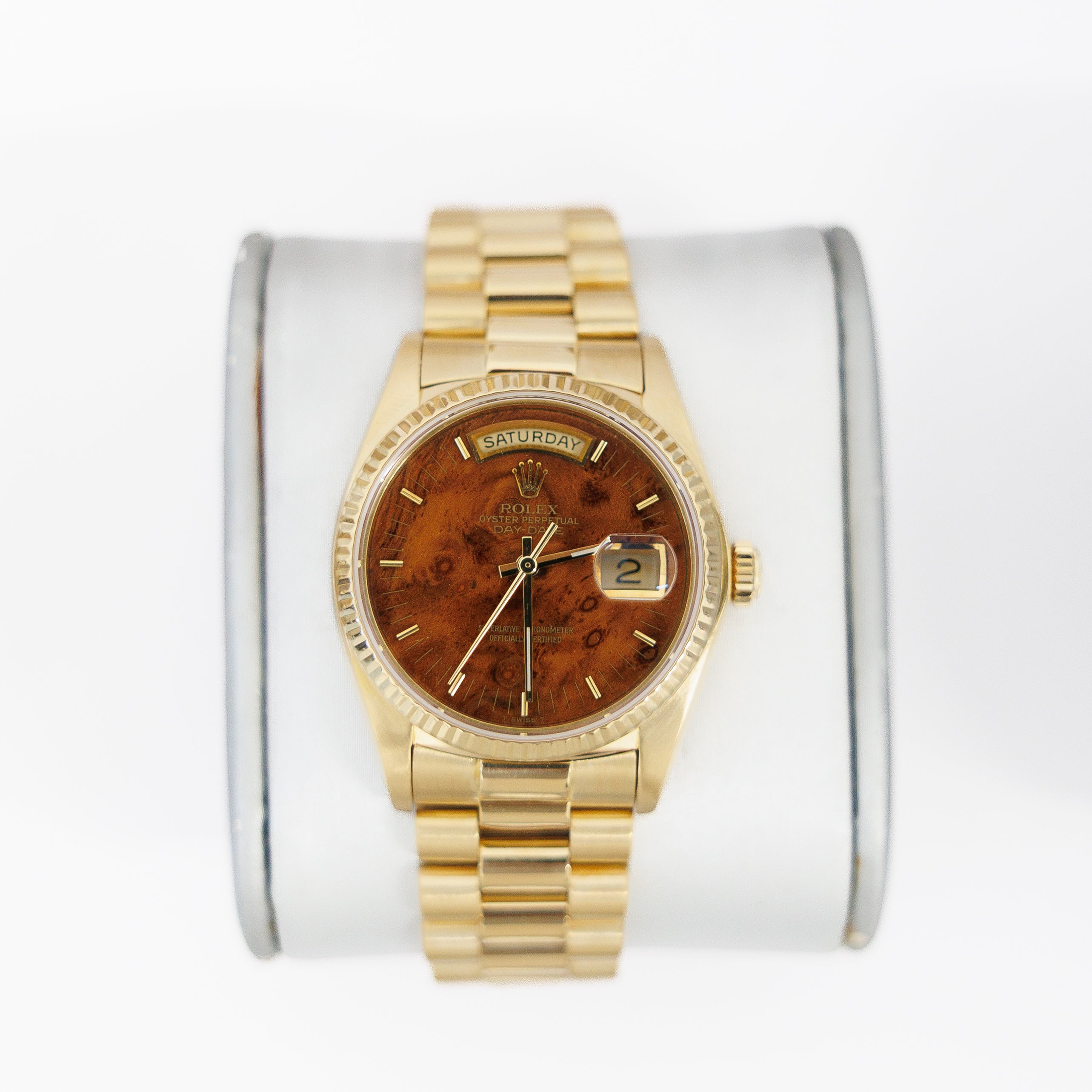 Rolex Day-Date 36MM Presidential 18238 Burl Wood Dial