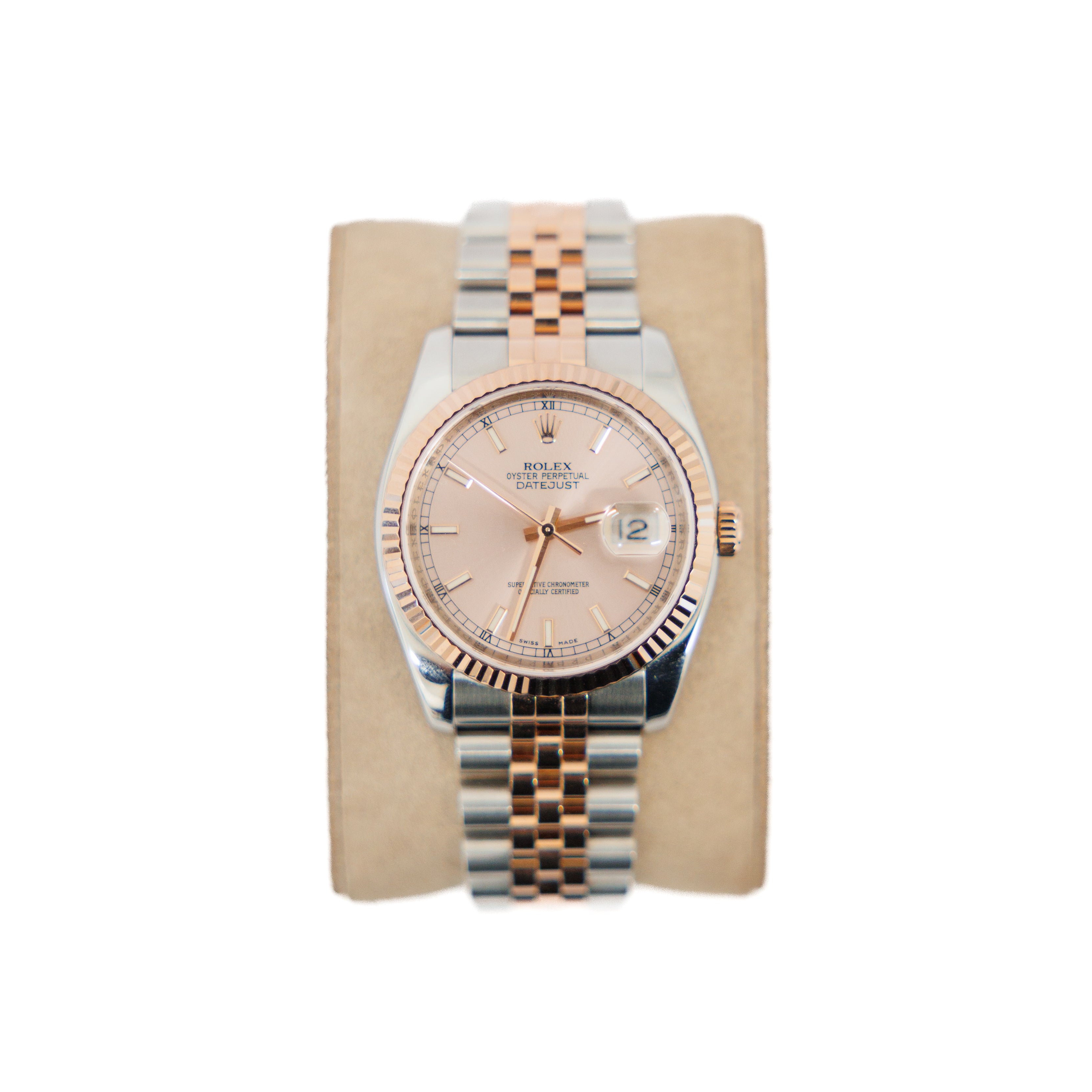 Rolex Datejust 36mm 18KT Rose Gold/ Stainless Steel Rose Dial 116231 w/ Papers 2009