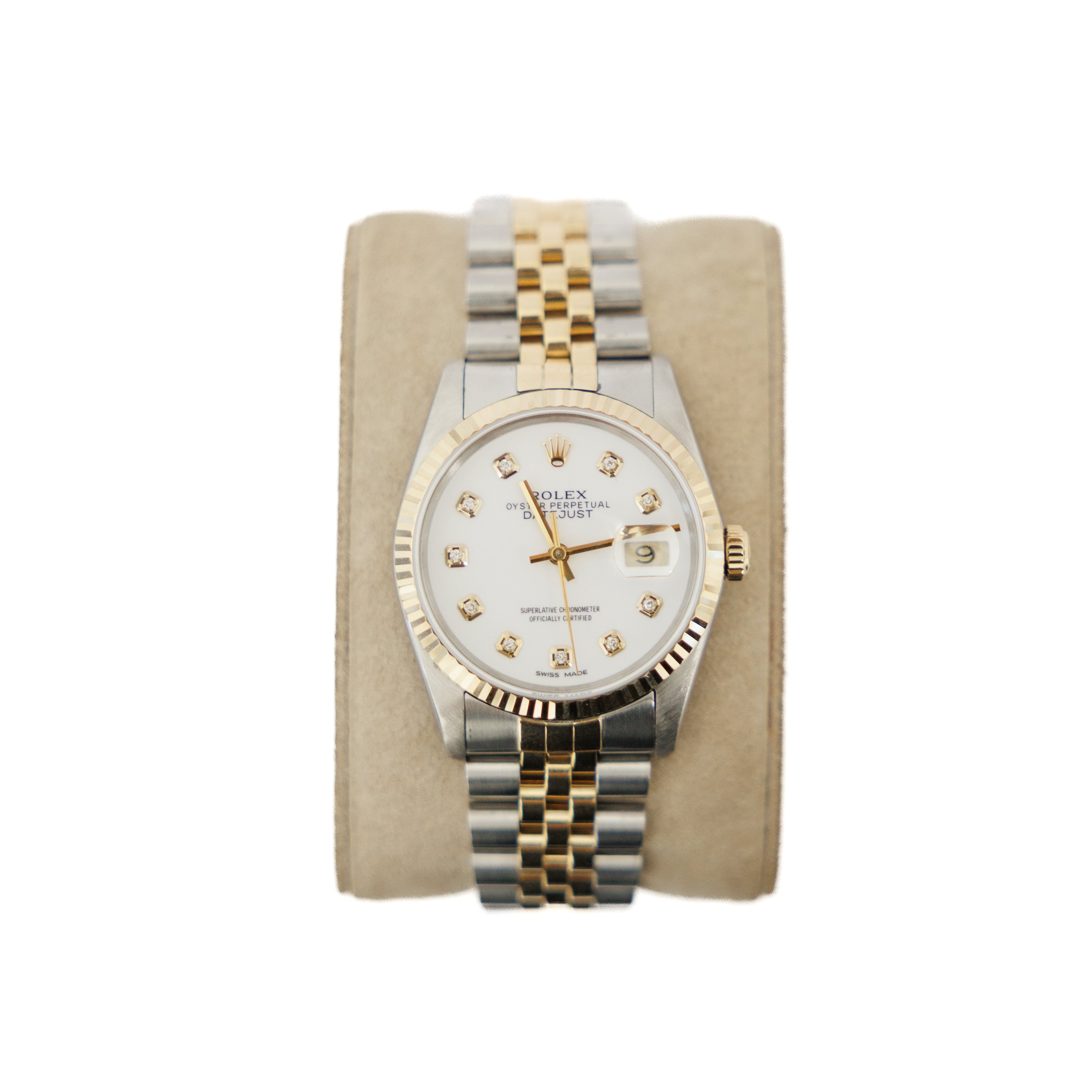Rolex Datejust 36mm 18KT Yellow Gold/Stainless Steel White Diamond Dial 16233