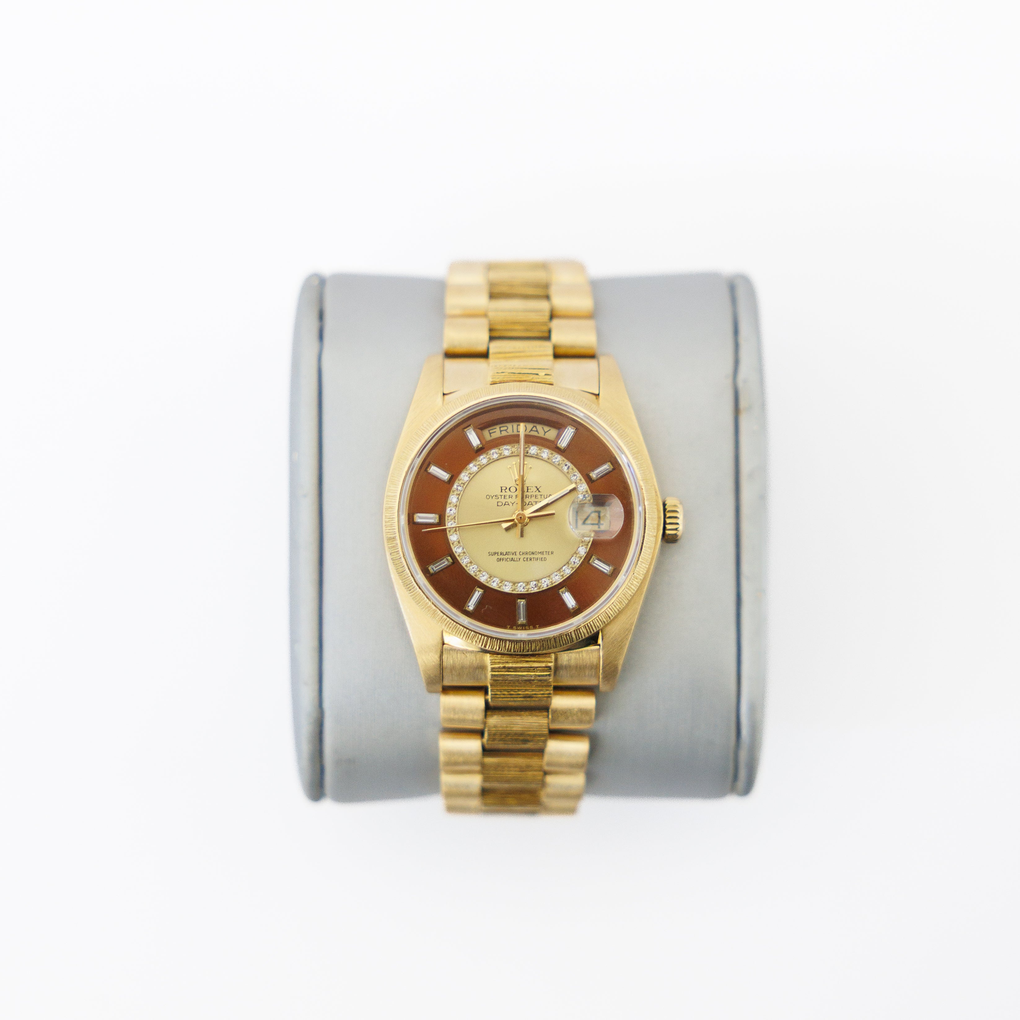 Rolex Day-Date 36mm 18KT Yellow Gold Bark Finish Ref 18087
