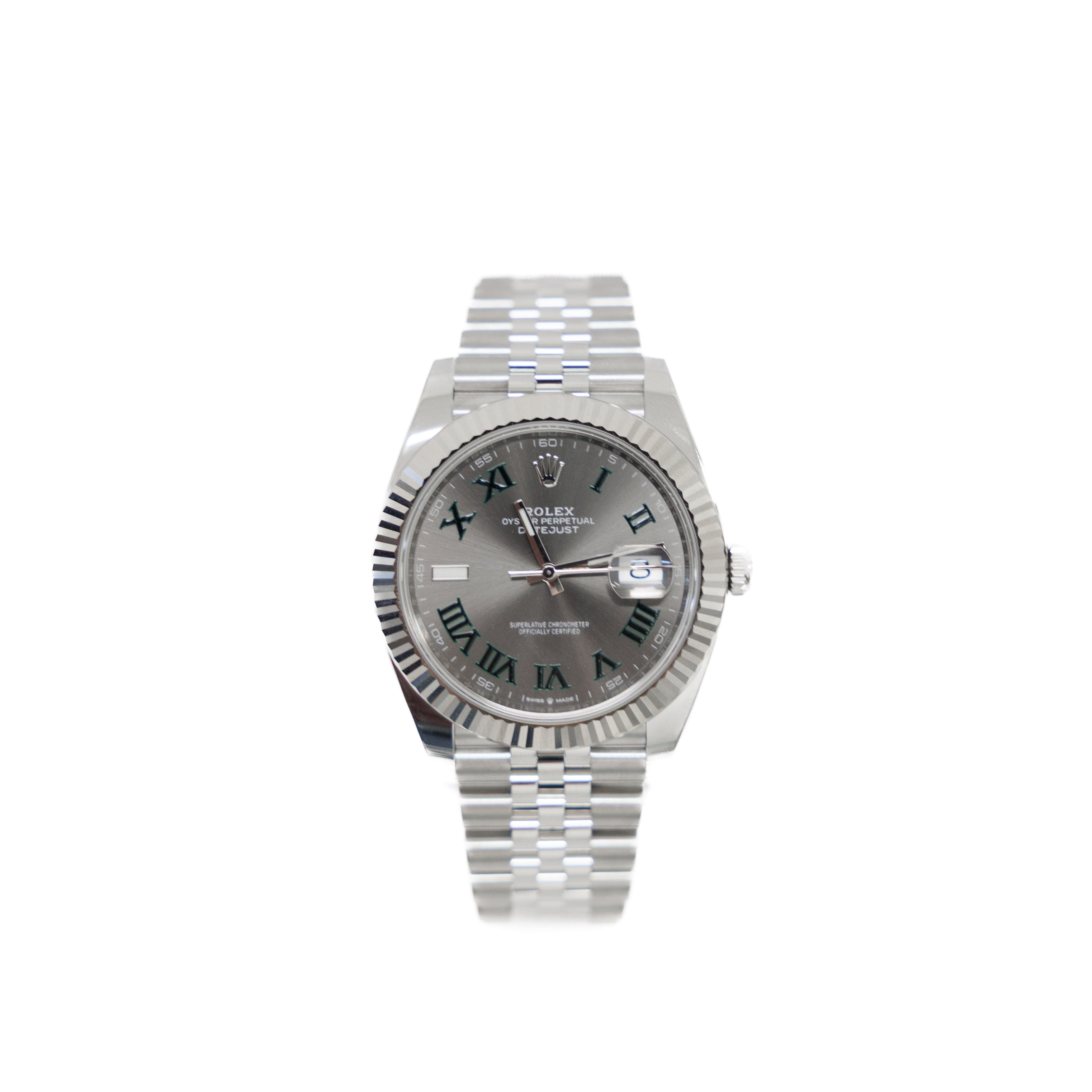 Rolex Date-Just 41MM Stainless Steel "Wimbledon" Dial Ref 126334 2025 Box/Papers