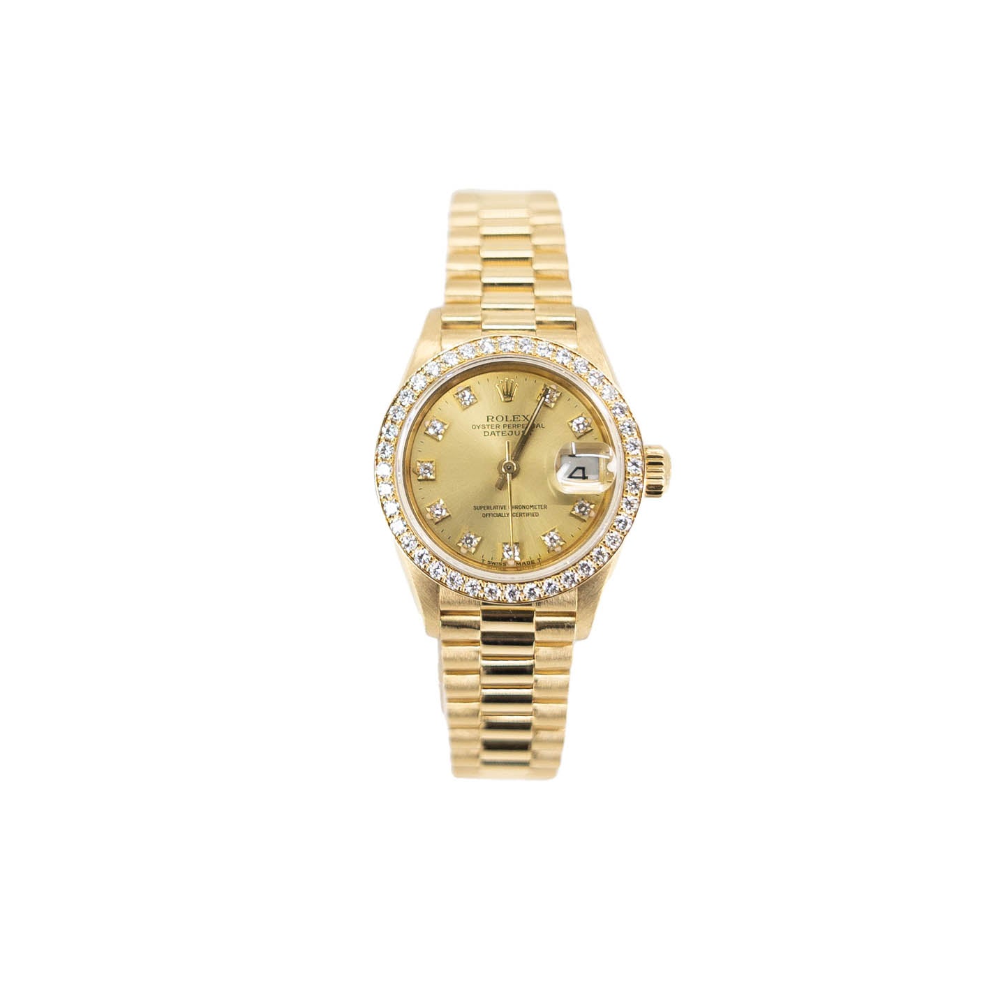 Rolex Lady Datejust 18K Gold Diamond Bezel and Dial 26mm