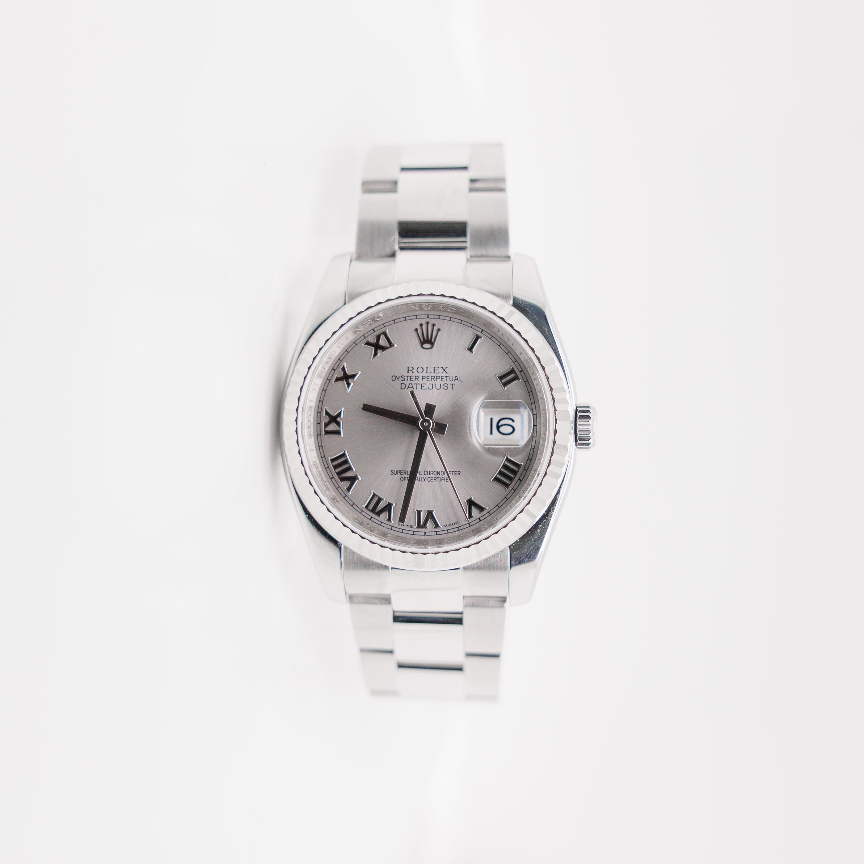 Rolex Datejust 36 Ref 16234 Stainless Steel Silver Roman Dial Used