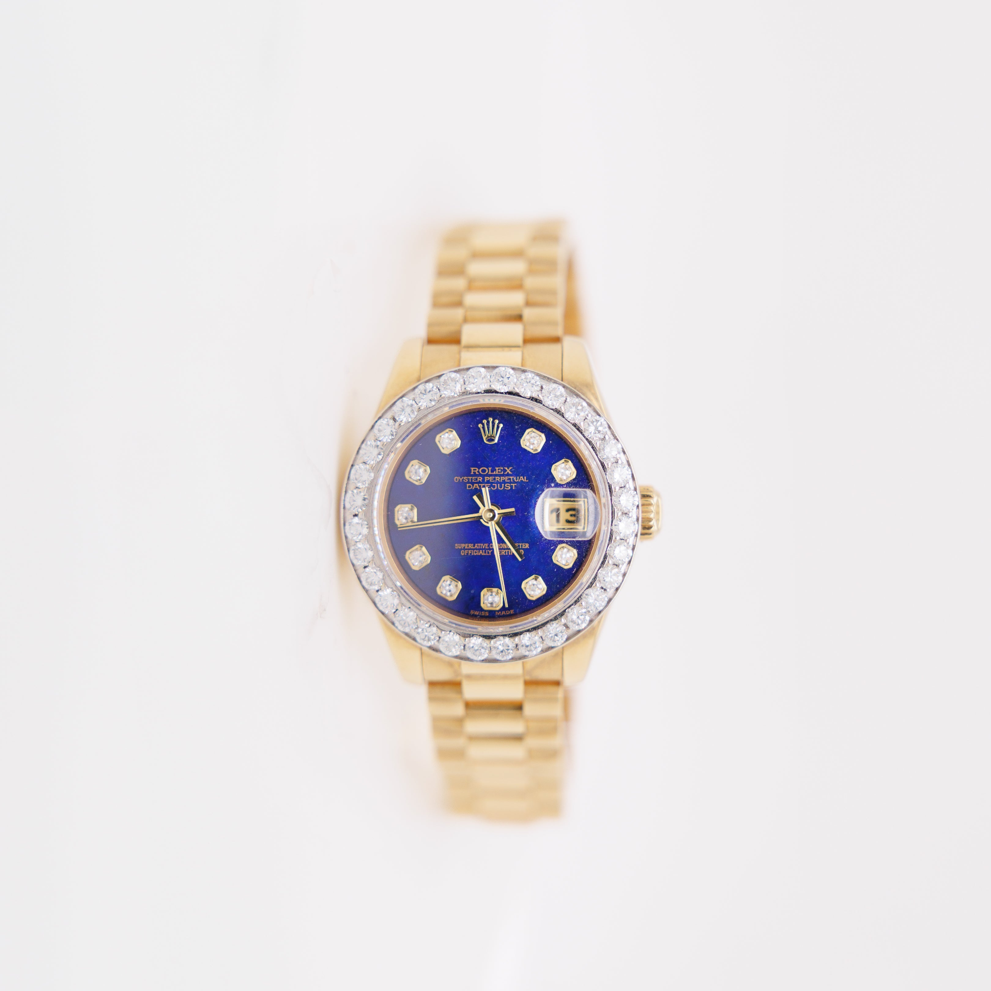 Rolex Ladies 26 Datejust 179173 18KT Yellow Gold Presidential Bracelet Diamonds Used