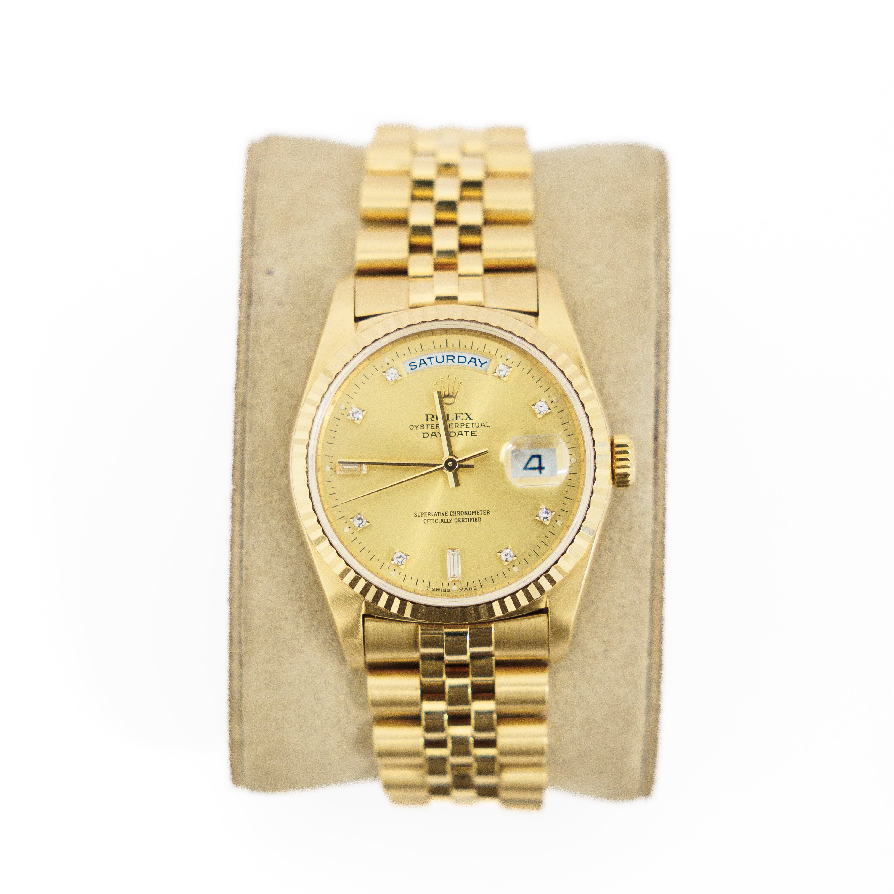 Rolex DayDate 36mm 18KT Yellow Gold Baguette Diamond Dial