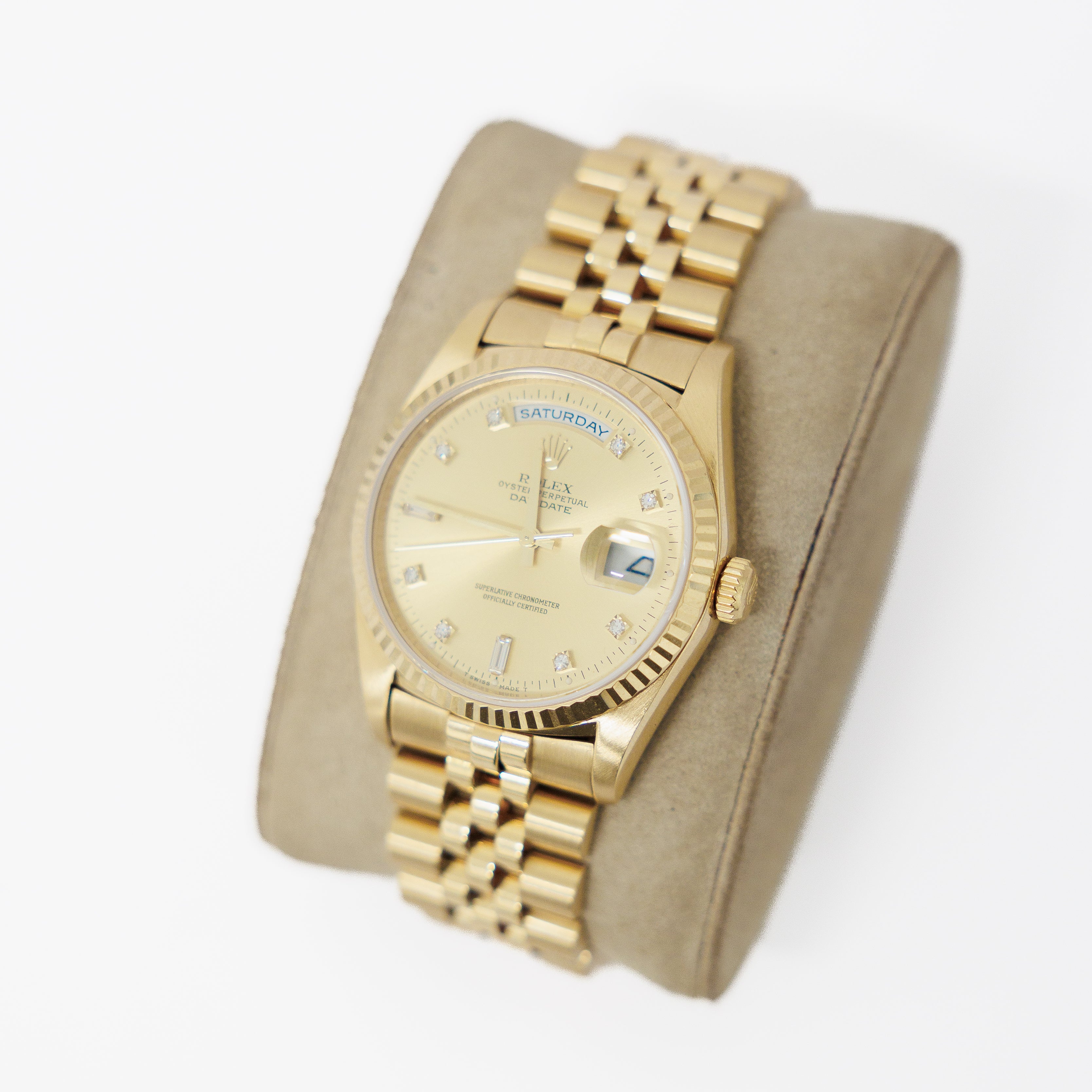 Rolex DayDate 36mm 18KT Yellow Gold Baguette Diamond Dial