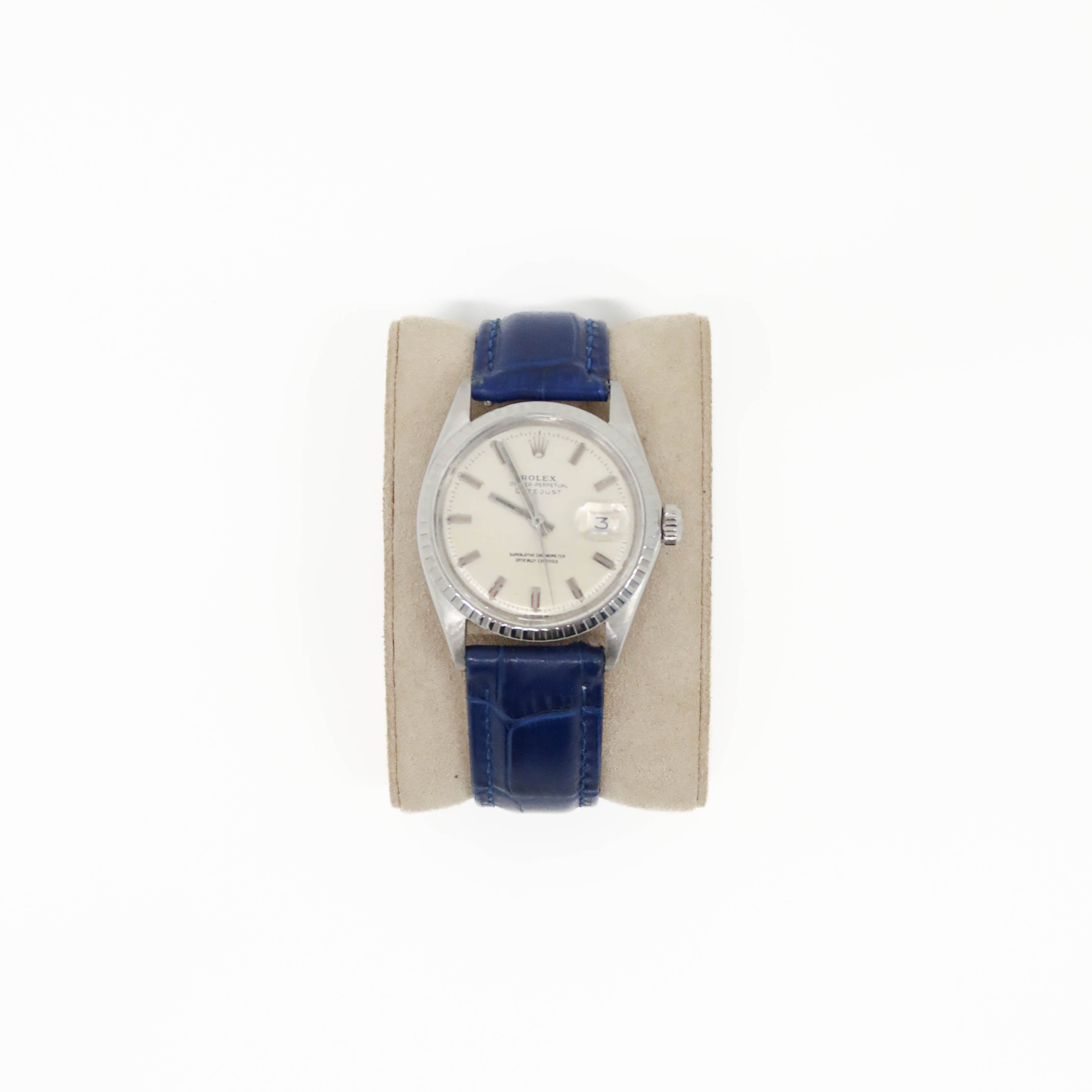 Rolex Datejust Blue Leather Strap