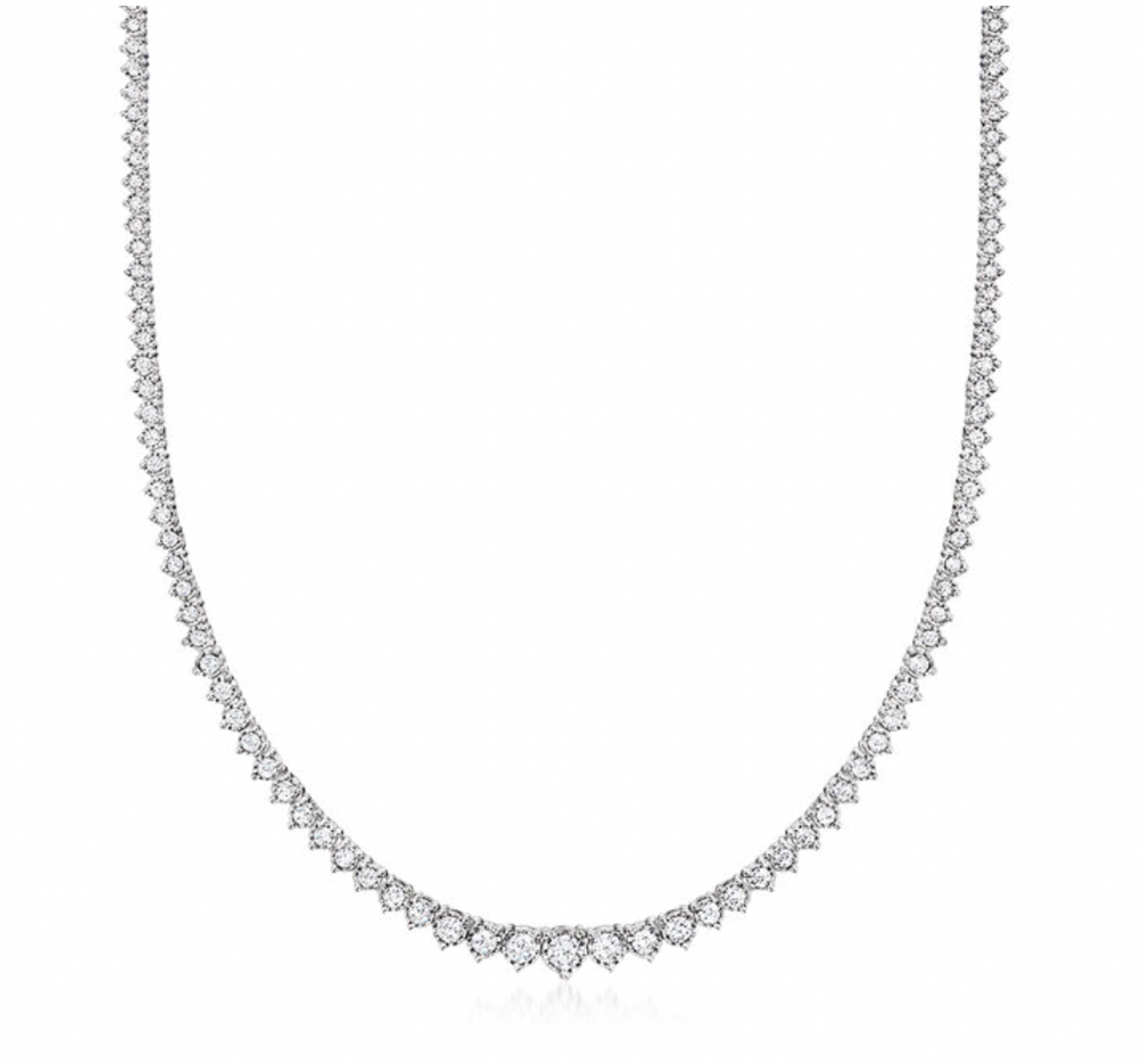 25 CTW Lab Grown Diamond Tennis Necklace White Gold