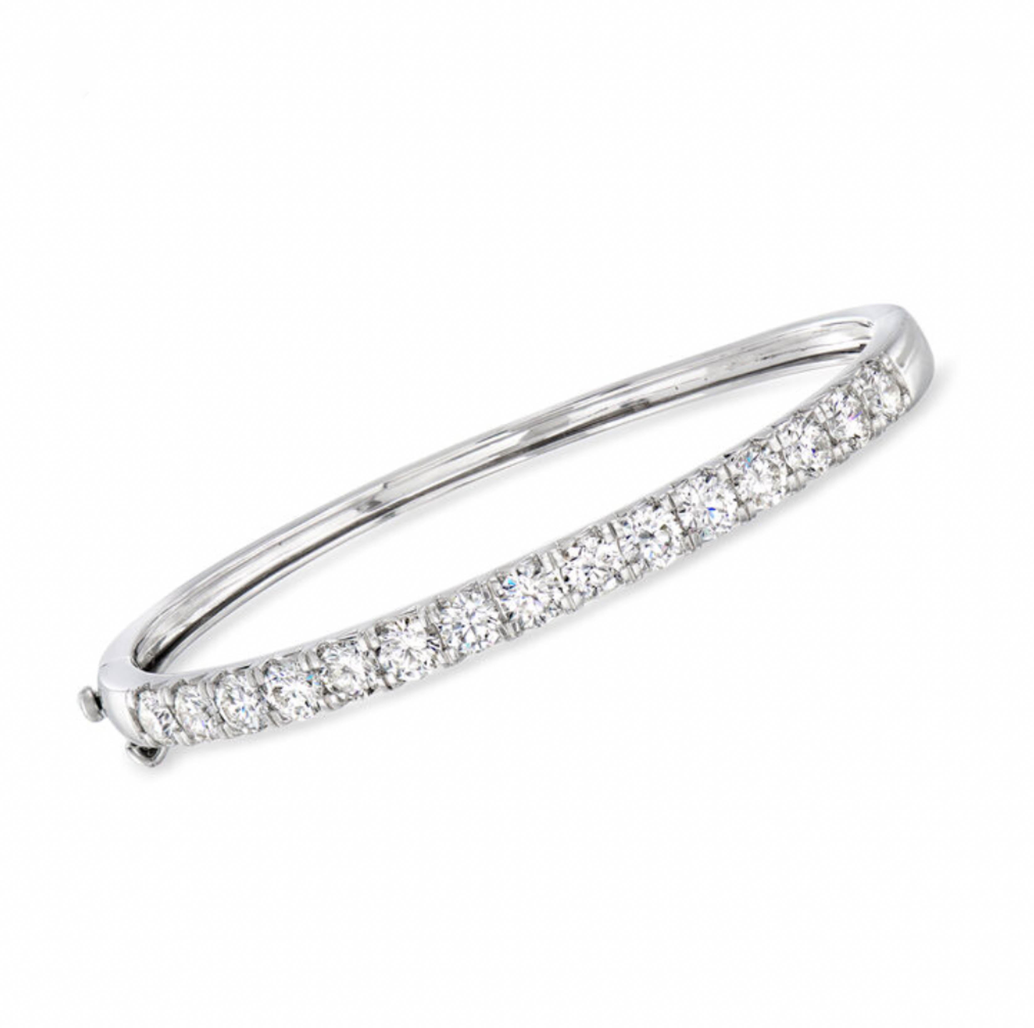 5.00 CTW Lab Grown Diamond Bangle Bracelet White Gold