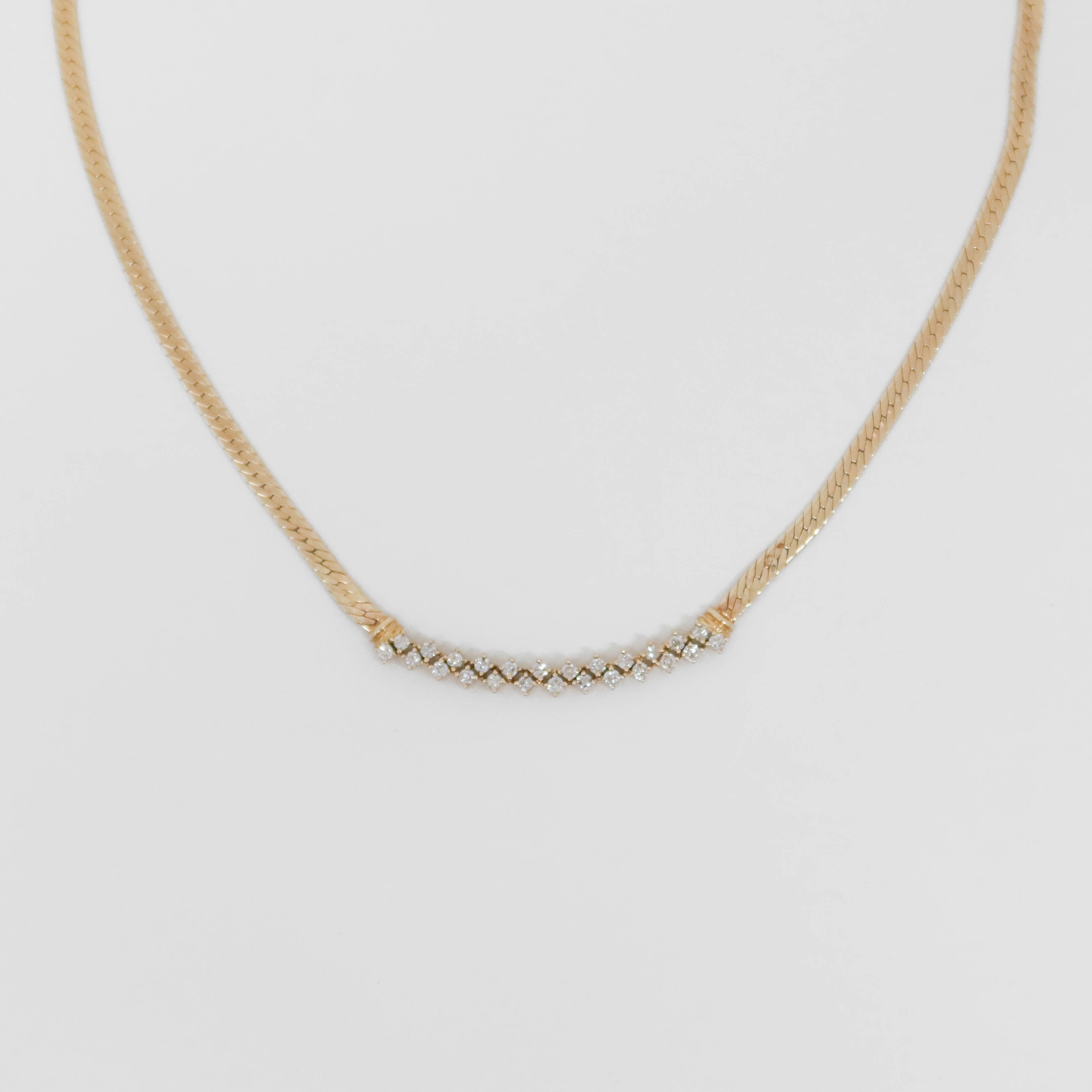 Diamond Herringbone Necklace