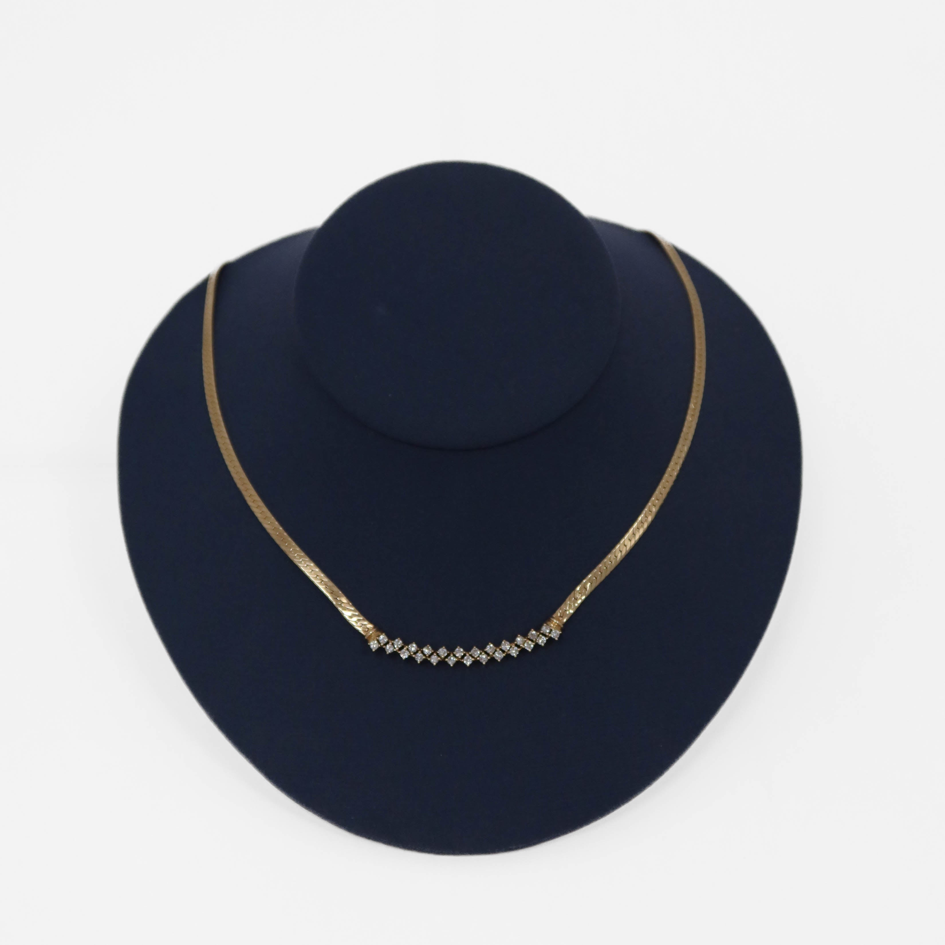 Diamond Herringbone Necklace