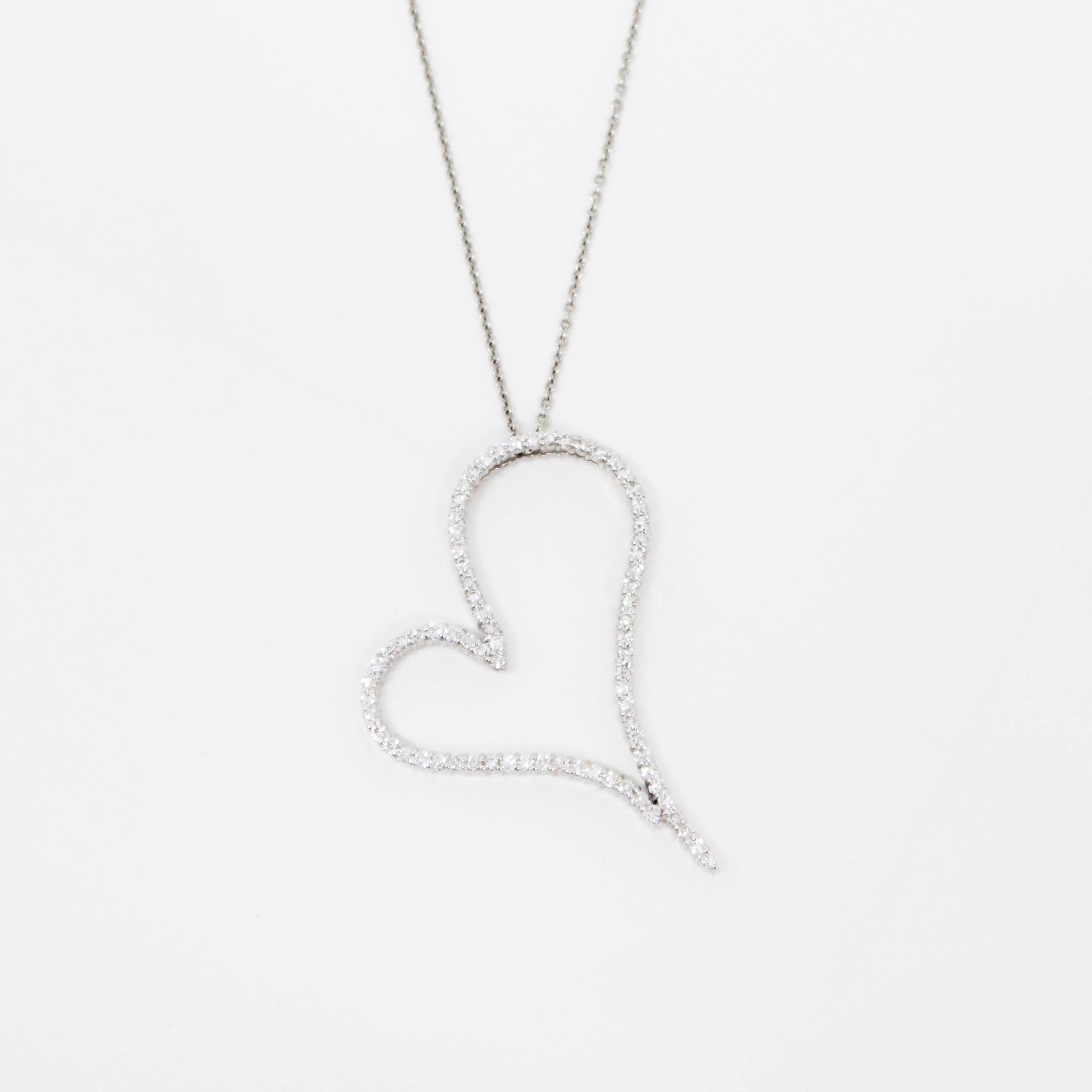 Heart shaped diamond pendant necklace