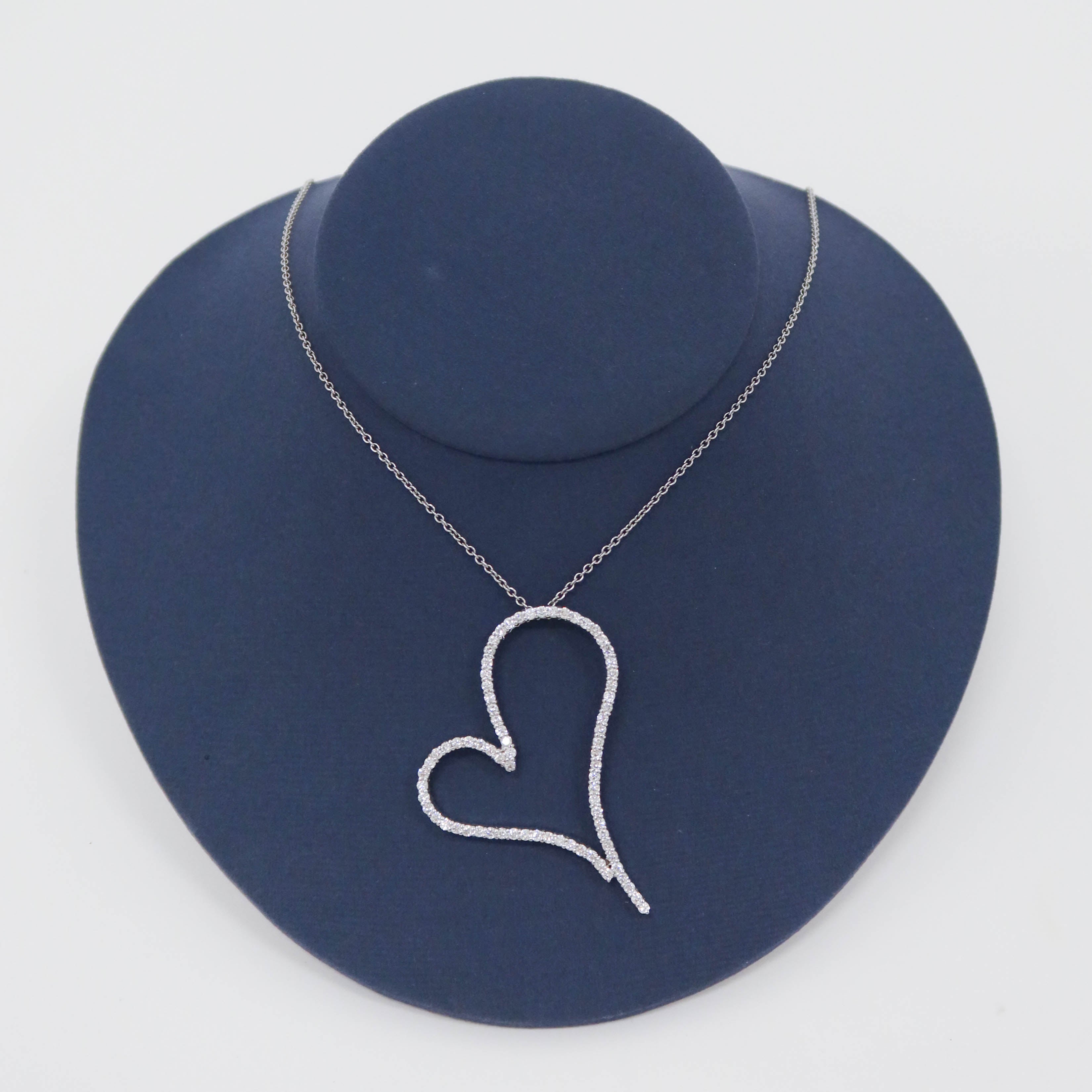 Heart shaped diamond pendant necklace