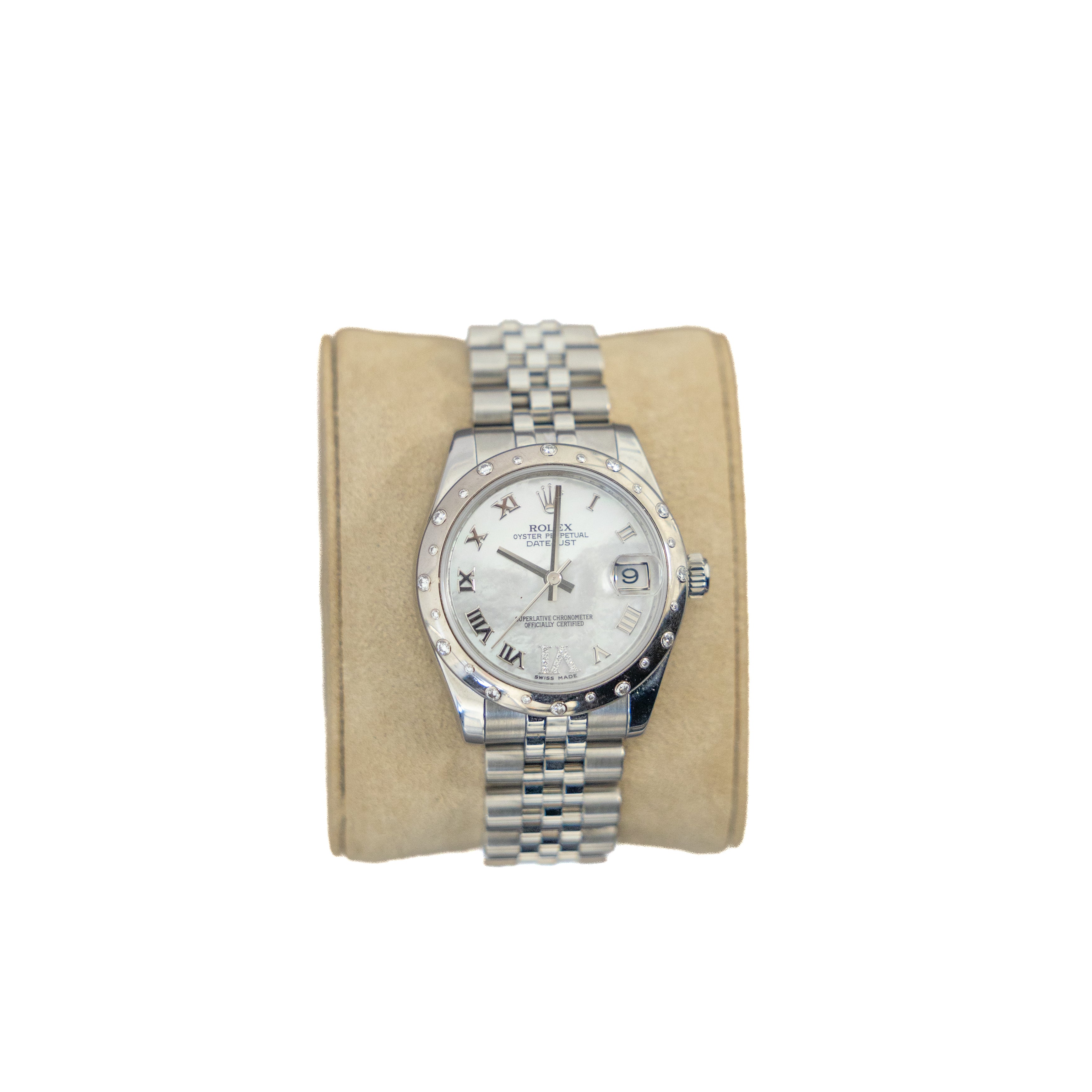 Rolex 31mm DateJust Stainless Steel 178344 Starlite Diamond Bezel MOP Dial