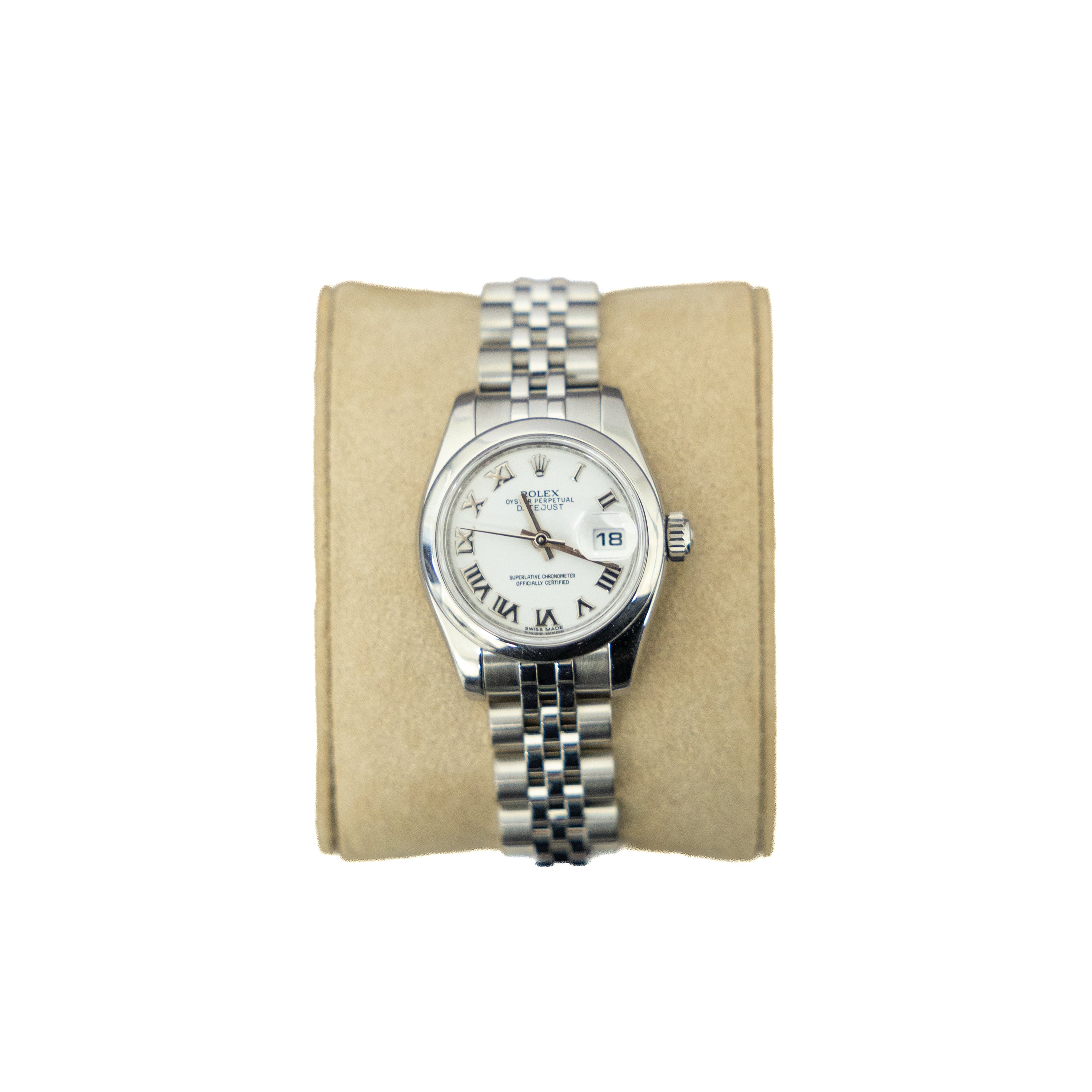 Rolex 26mm DateJust Stainless Steel White Roman Dial 179160