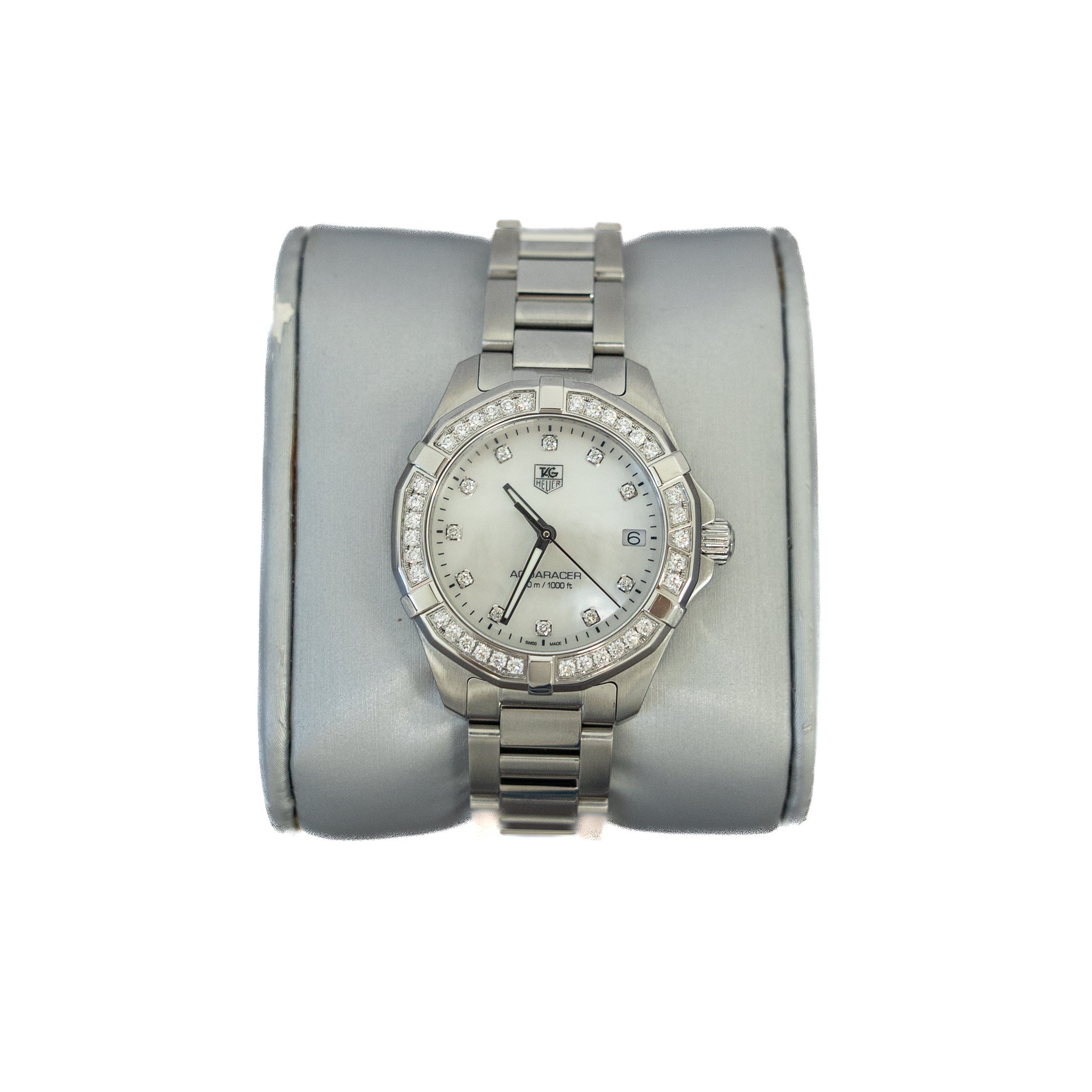 TAG Heuer Aquaracer WAY1314 MOP Dial Diamond Bezel 35MM Quartz Watch