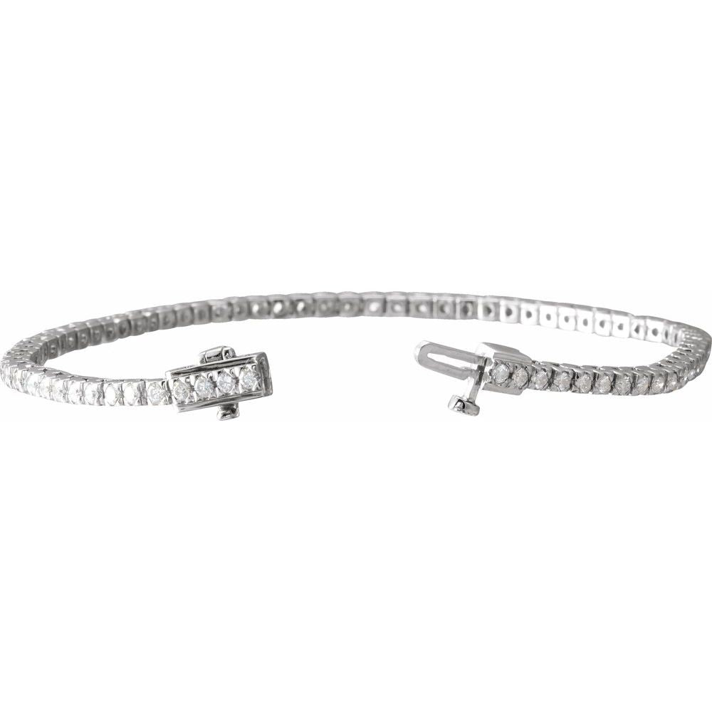 1.70 CTW Lab Grown Diamond Tennis Bracelet White Gold