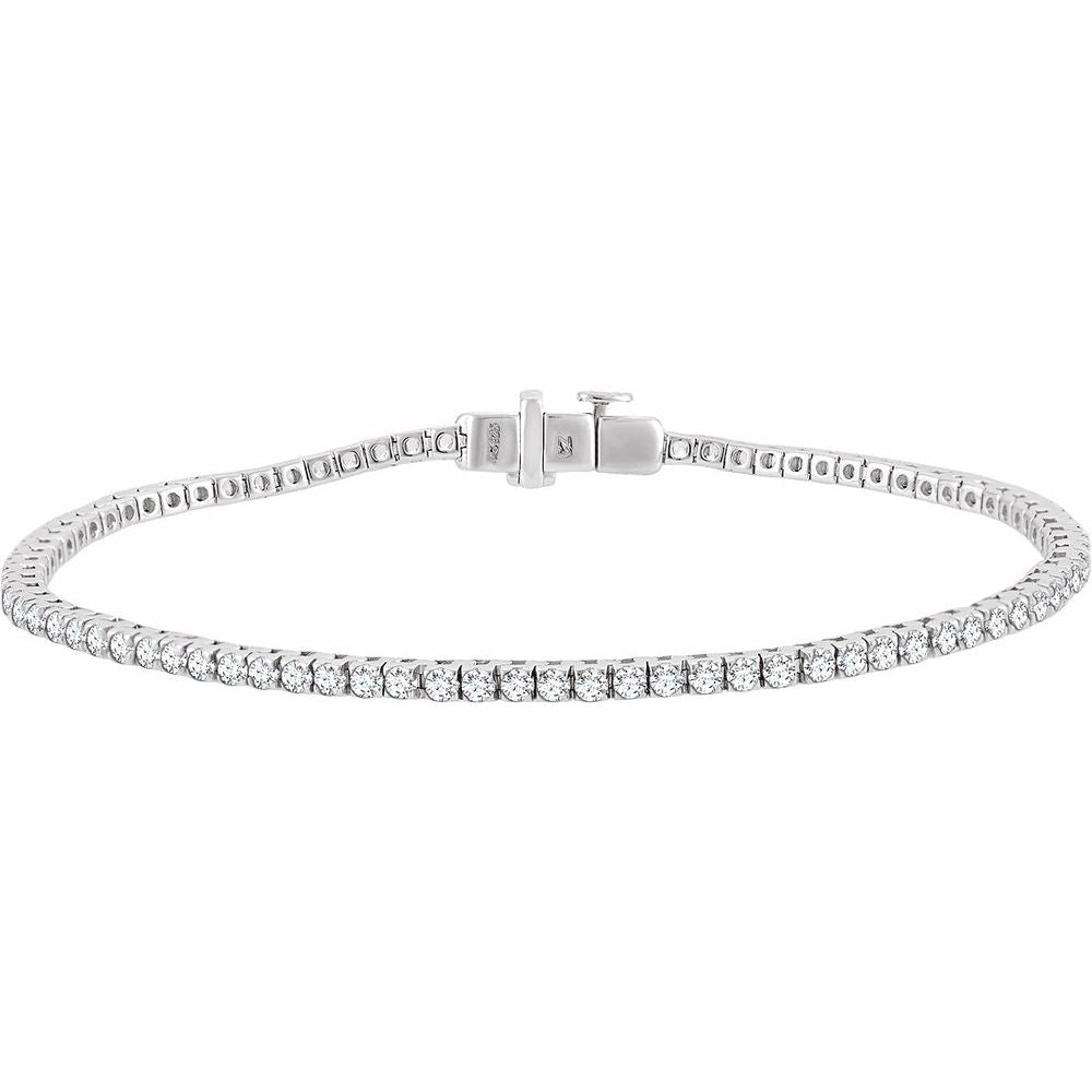 1.70 CTW Lab Grown Diamond Tennis Bracelet White Gold