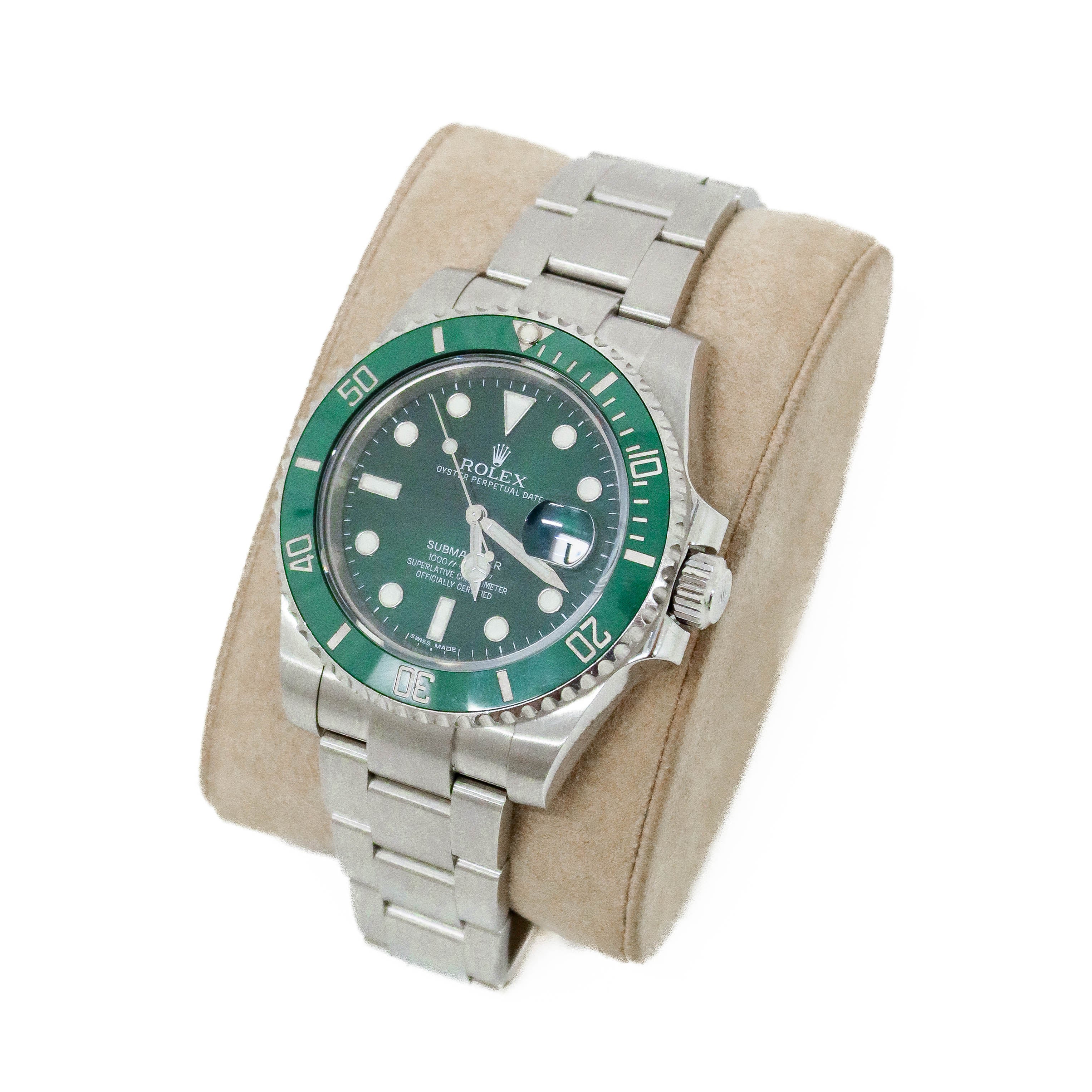 Rolex Submariner Date Hulk Oyster steel Green Dial Men's Watch 116610LV