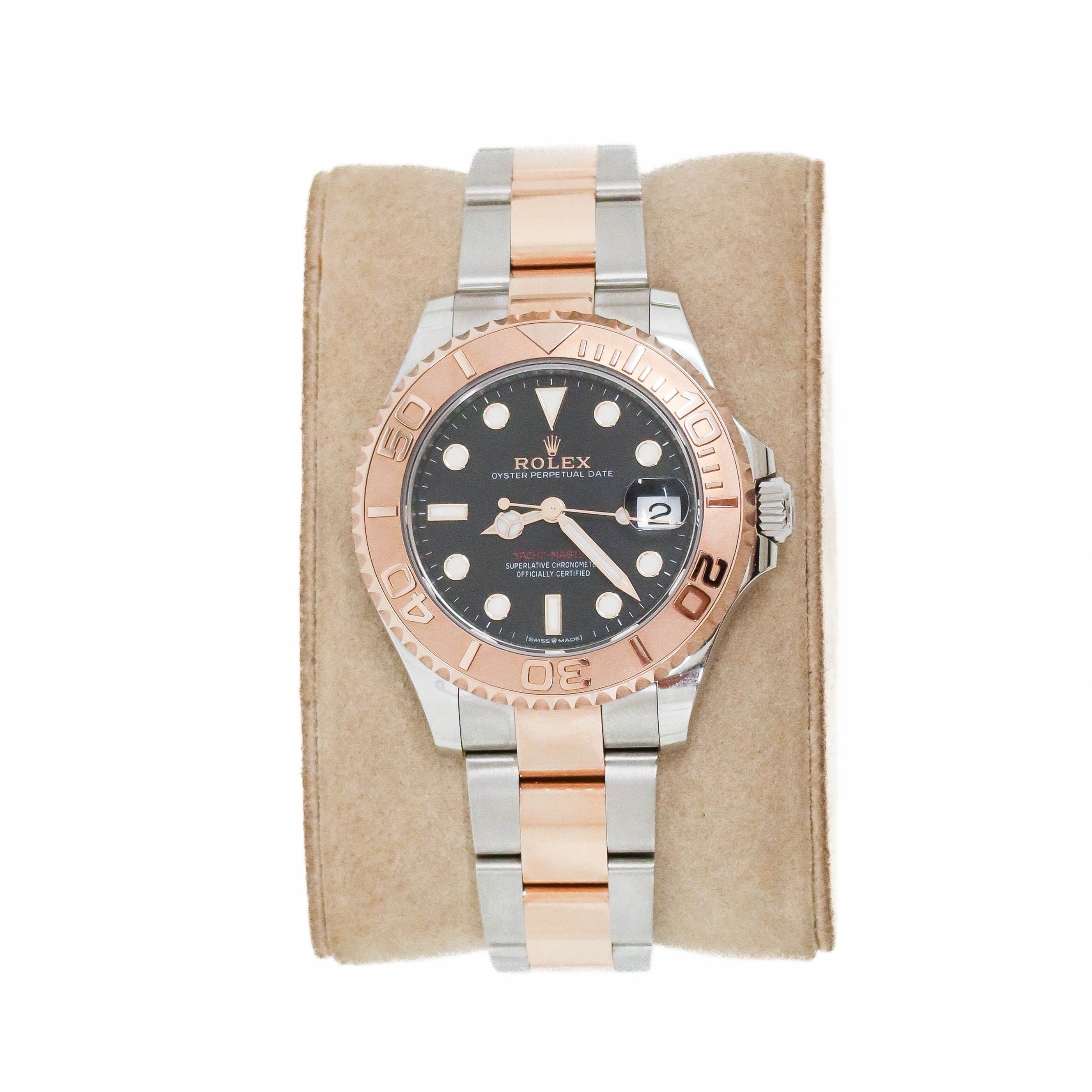 Rolex 37mm Yacht Master Stainless Steel/ 18Kt Rose Gold - Black Dial