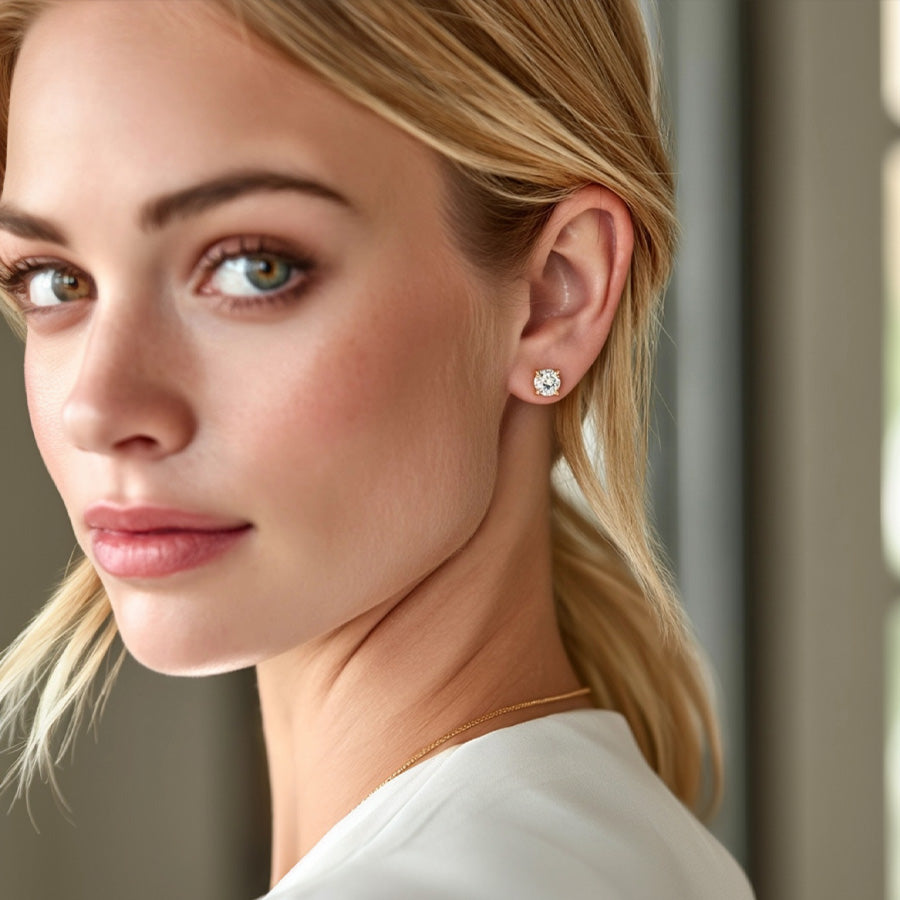 Lab Diamond Stud Earrings 2 cttw