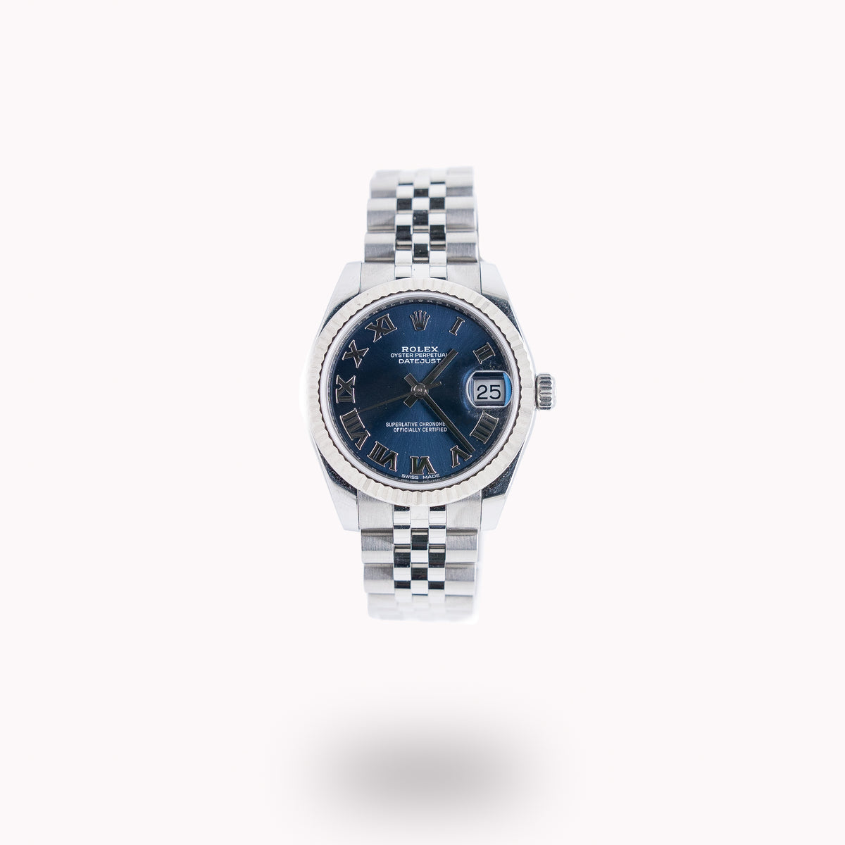 Rolex Datejust 31MM 178274 Stainless Steel White Gold Fluted Bezel Blu