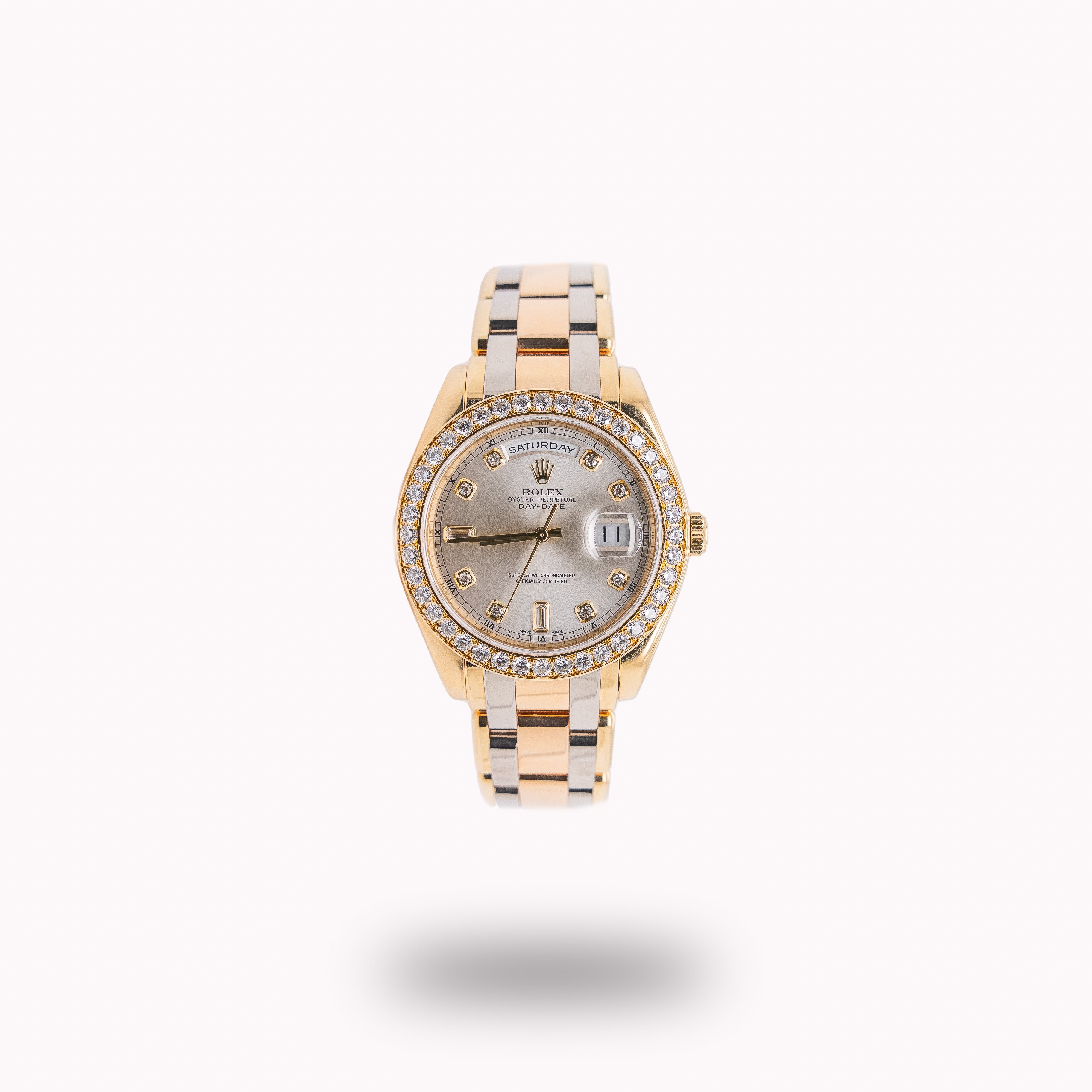 Rolex Day-Date Pearlmaster 18948 39mm Tridor Factory Diamond Bezel