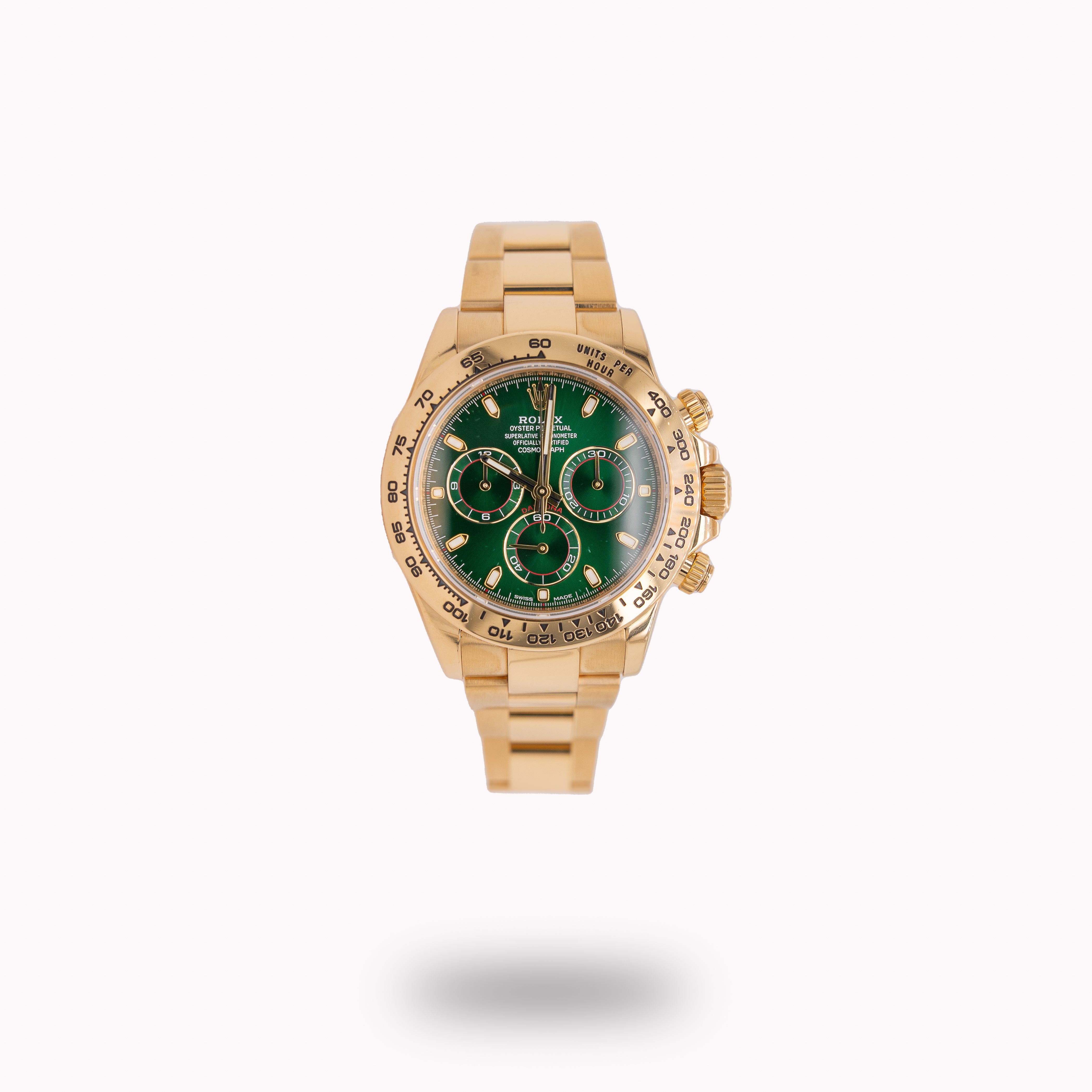 Rolex Daytona 126508-0002 40mm Green Dial 18k Yellow Gold Oyster
