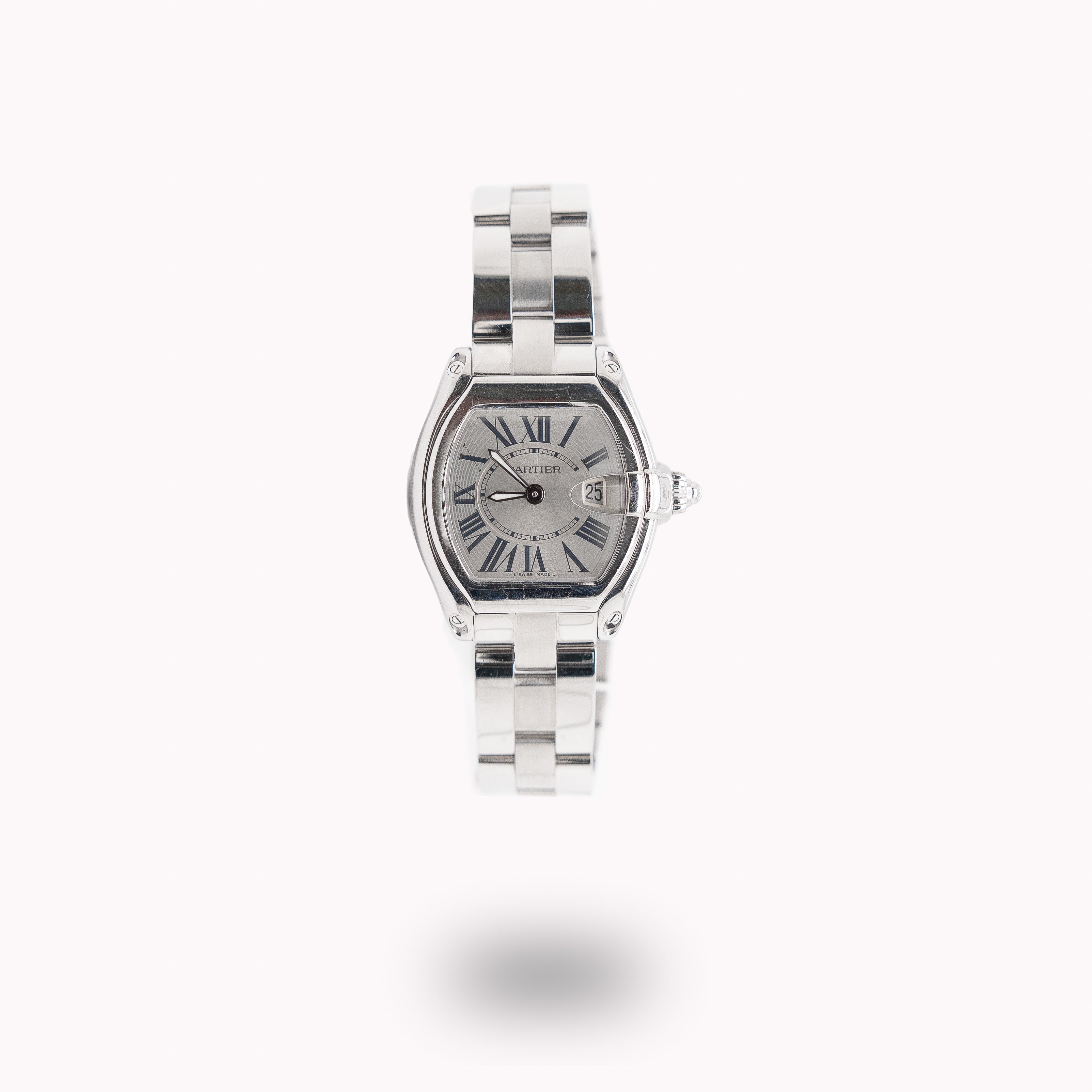 Cartier Roadster 2675 Stainless Steel Silver Roman Dial