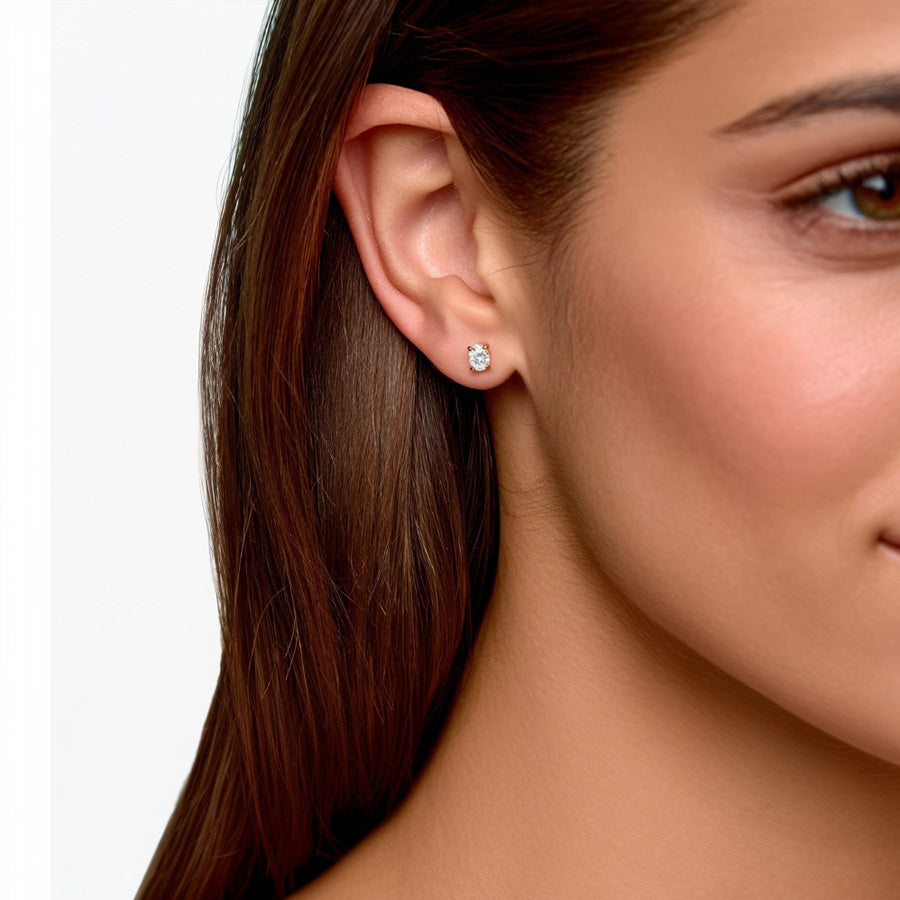 Lab Diamond Oval Cut Stud Earrings 1.5 cttw