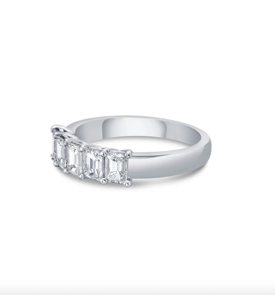 2.50 CTW 5-Stone Lab Grown Emerald Cut Diamond Anniversary Ring